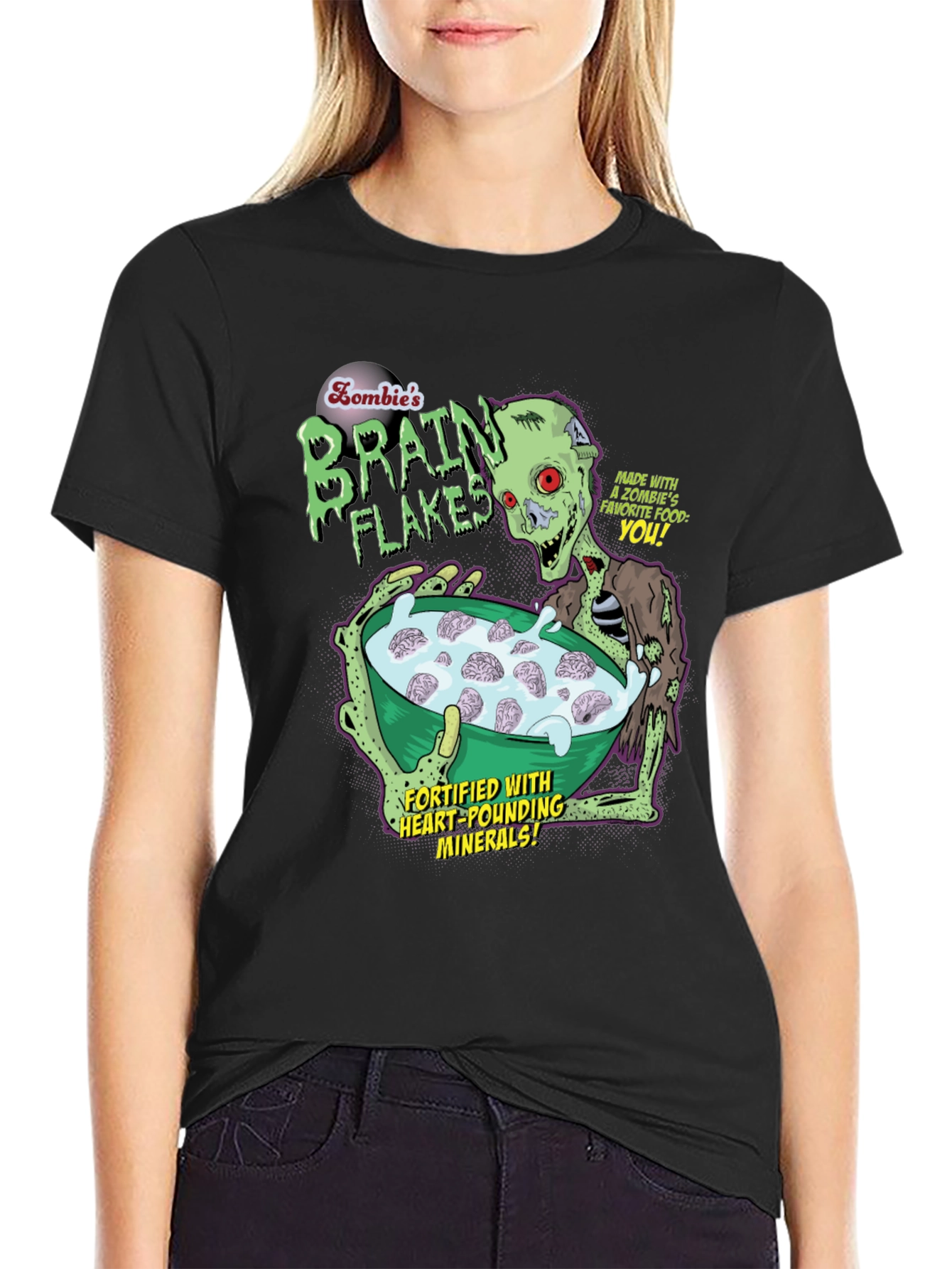 Zombie Brain Flakes Graphic T-Shirt