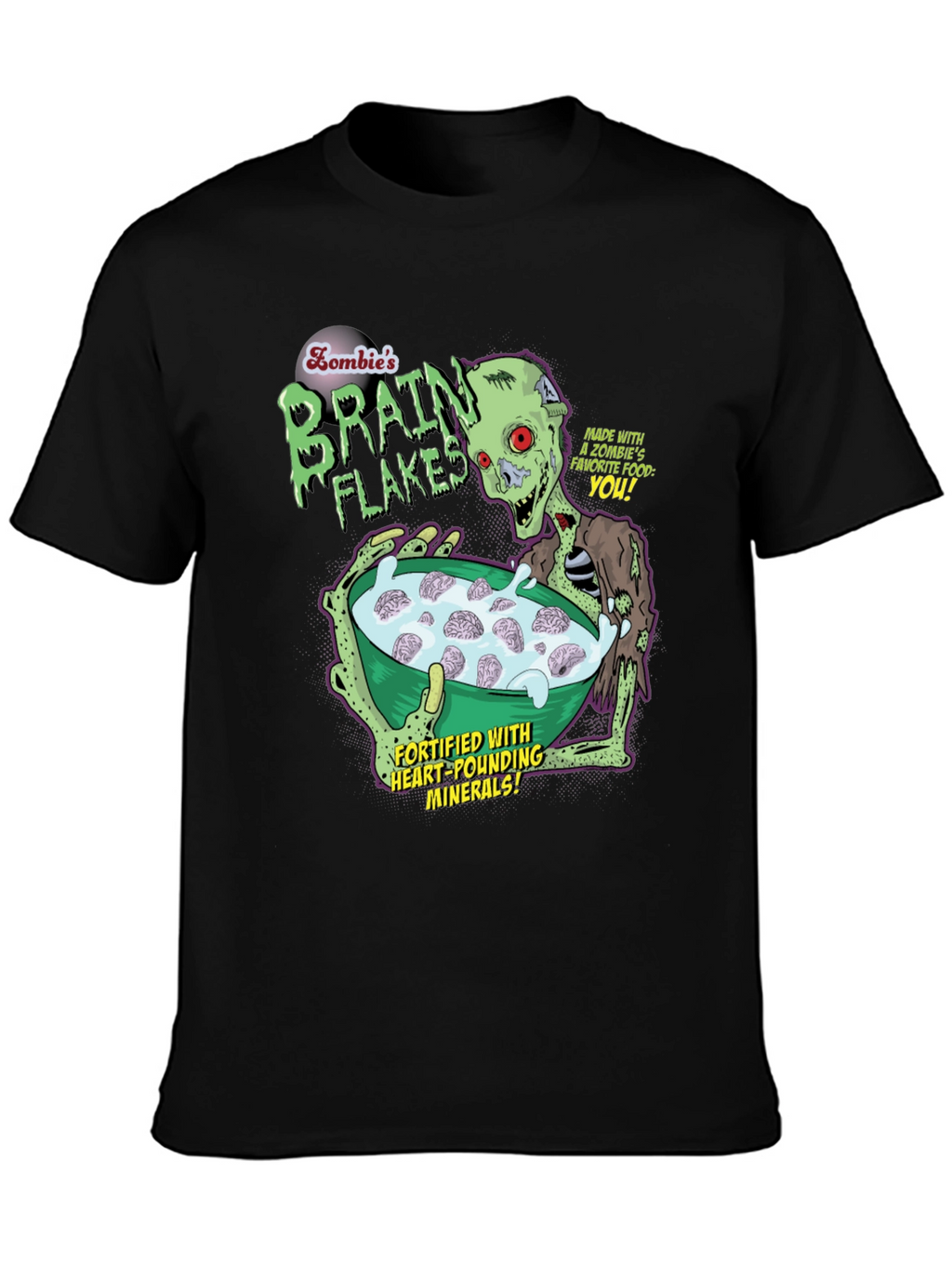 Zombie Brain Flakes Graphic T-Shirt