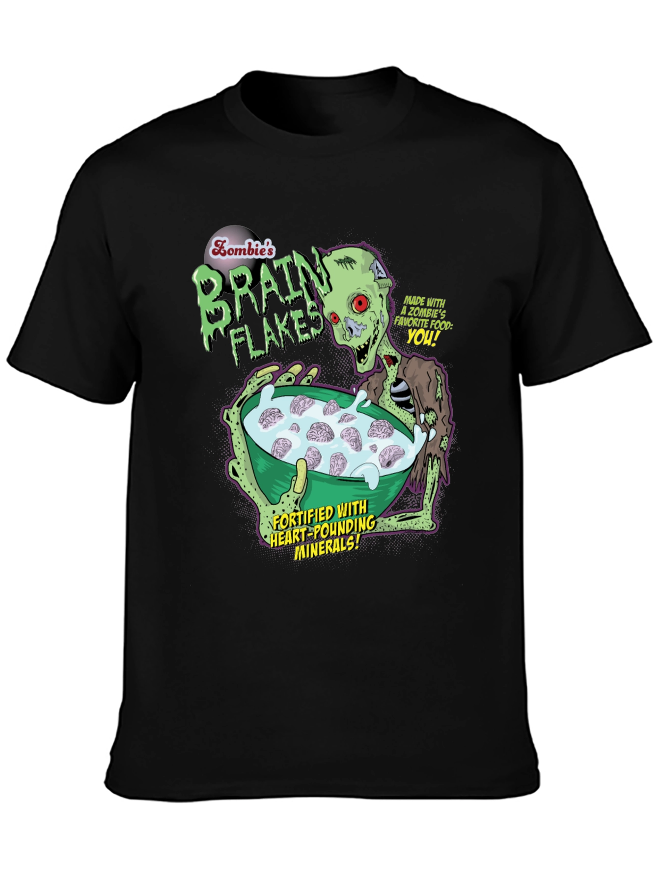 Zombie Brain Flakes Graphic T-Shirt