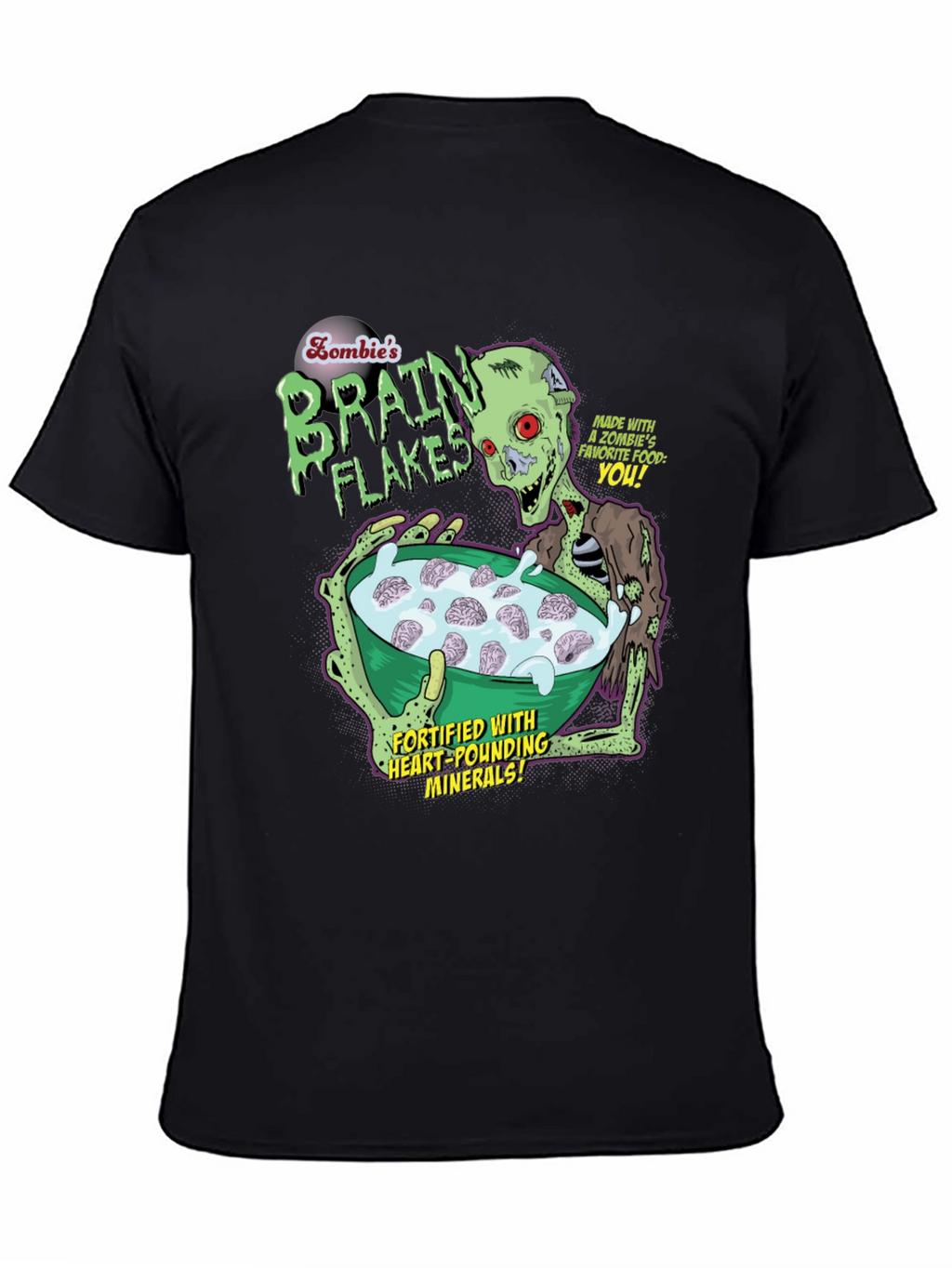 Zombie Brain Flakes Graphic T-Shirt