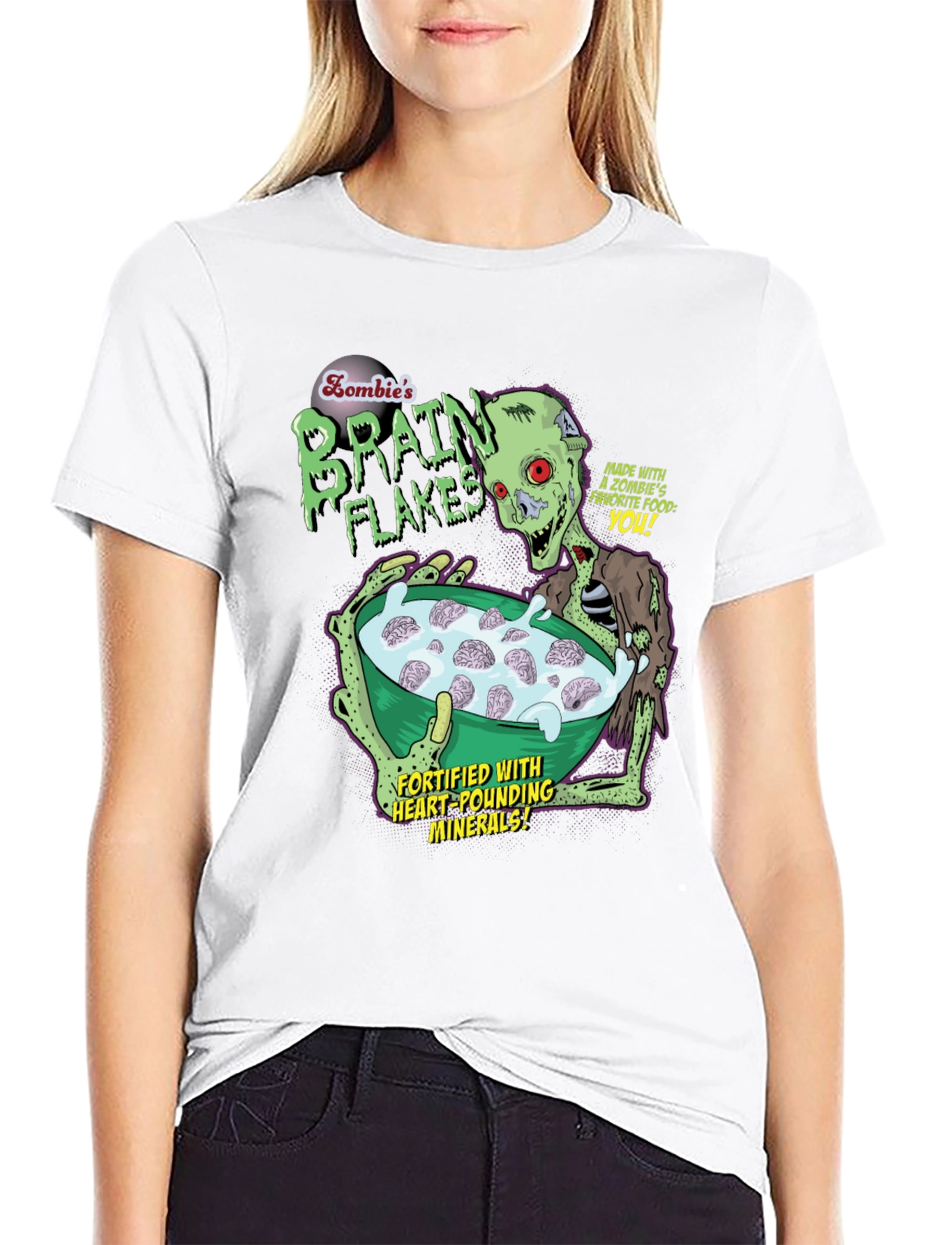 Zombie Brain Flakes Graphic T-Shirt