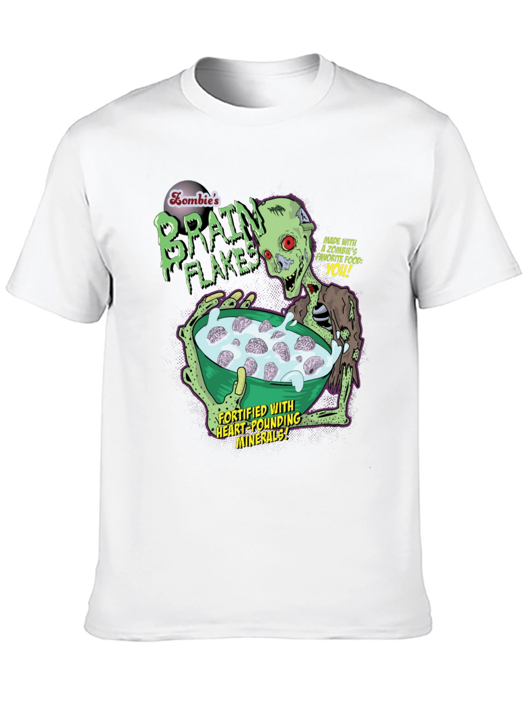 Zombie Brain Flakes Graphic T-Shirt