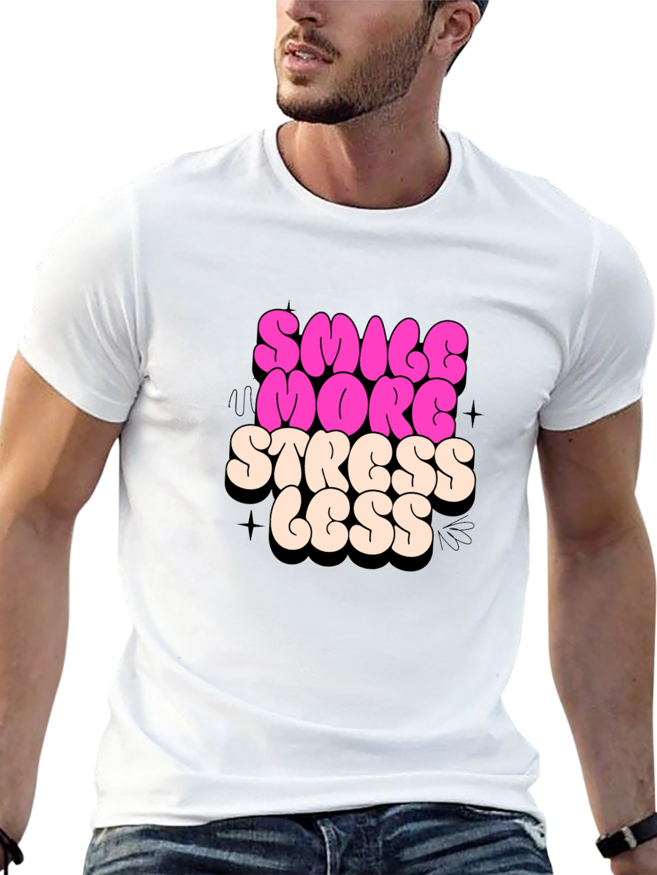 Smile More Stress Less Graphic Tee