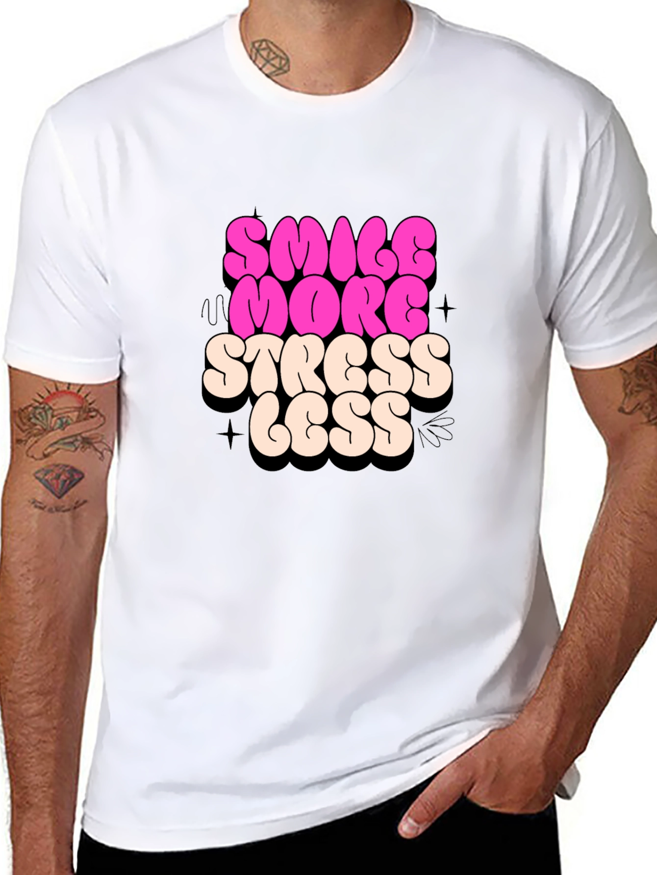 Smile More Stress Less Graphic Tee