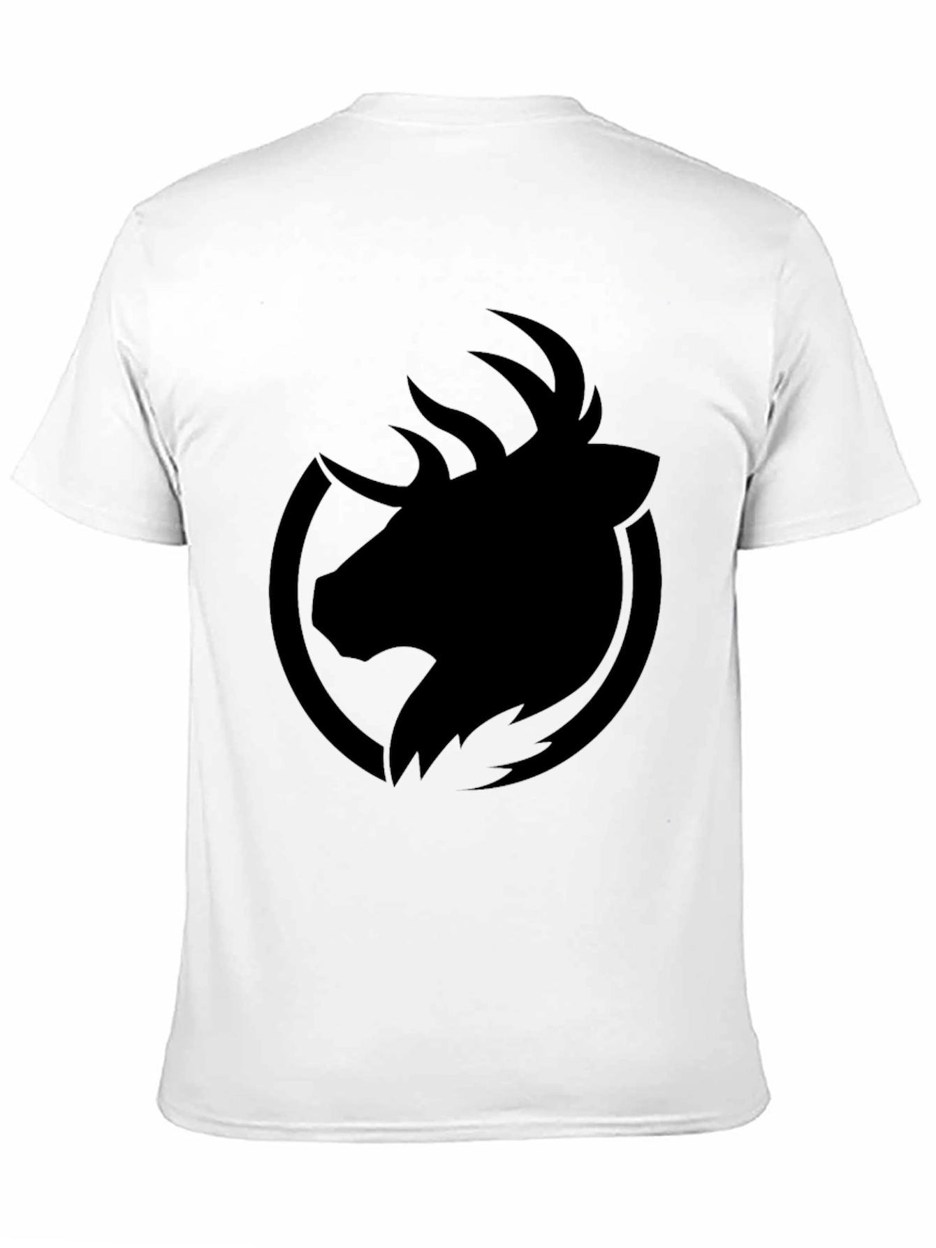 Mens Black T-Shirt - Abstract Deer Graphic