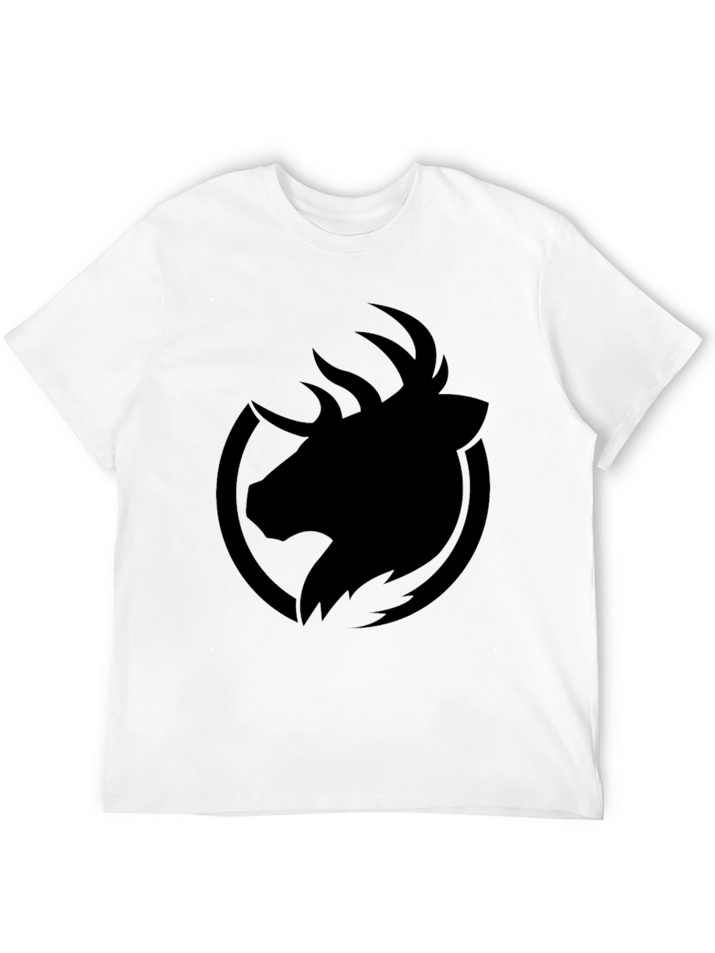 Mens Black T-Shirt - Abstract Deer Graphic