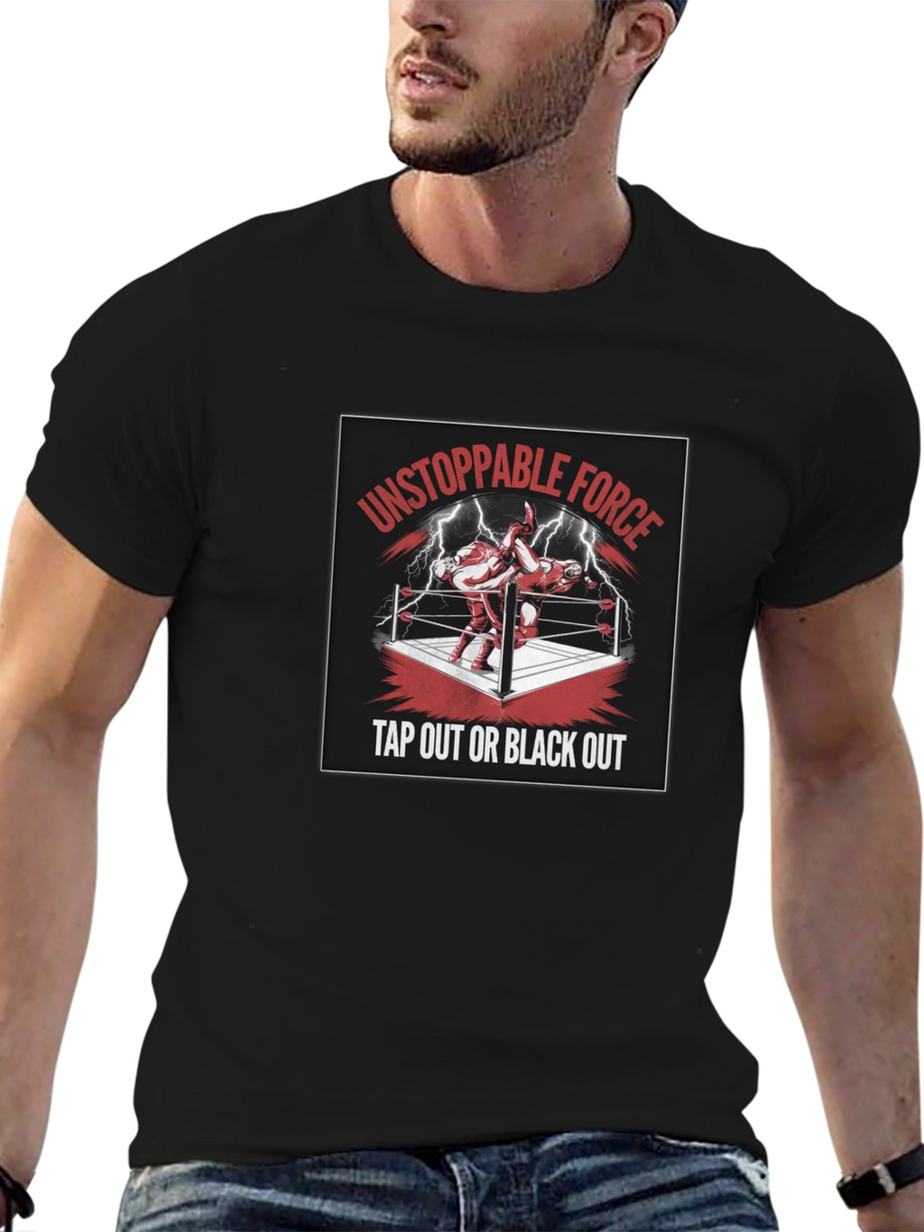 Unstoppable Force Tap Out Black Out T-Shirt
