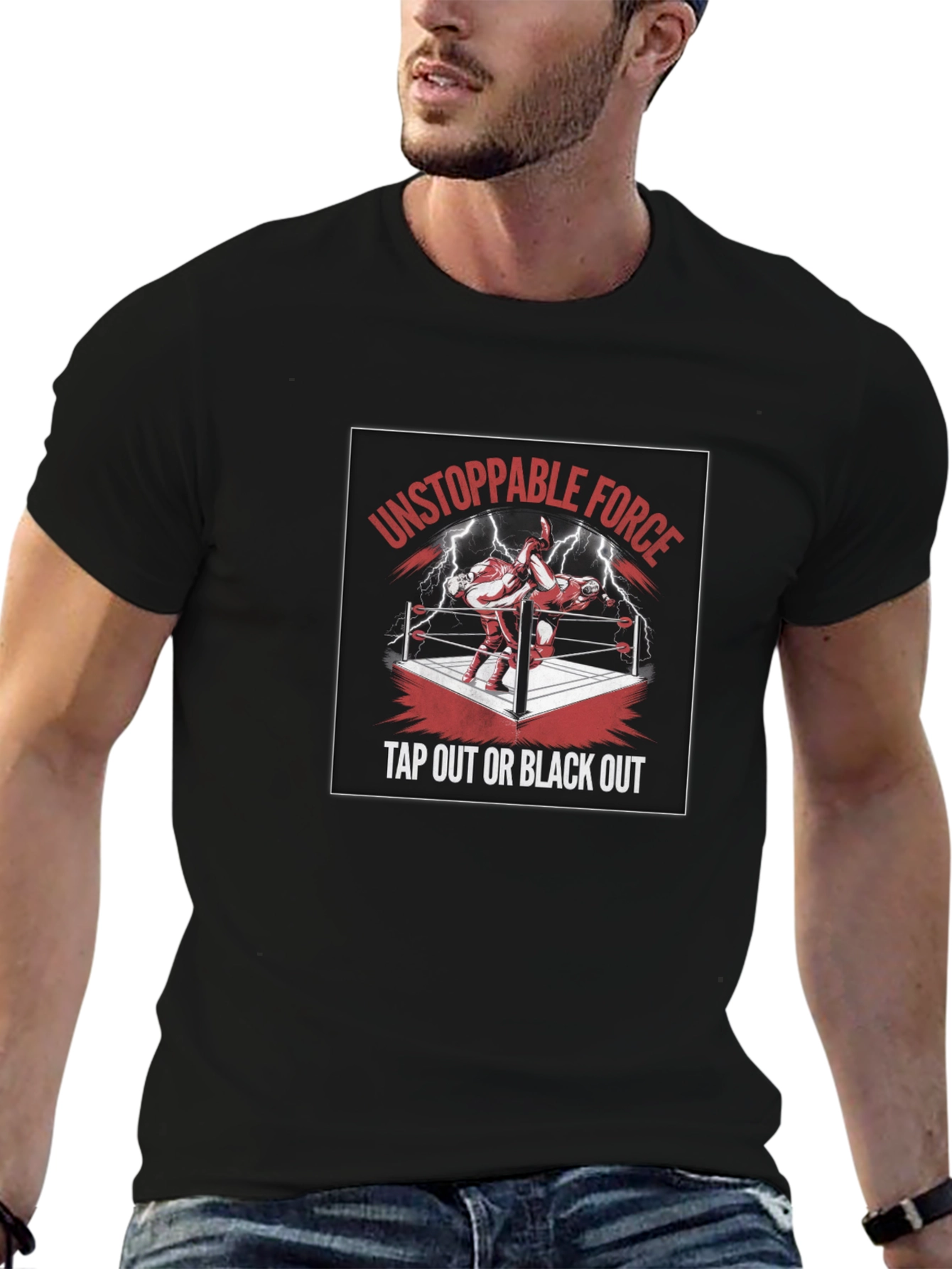 Unstoppable Force Tap Out Black Out T-Shirt