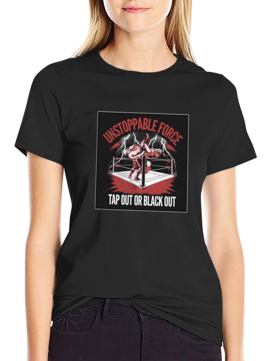 Unstoppable Force Tap Out Black Out T-Shirt