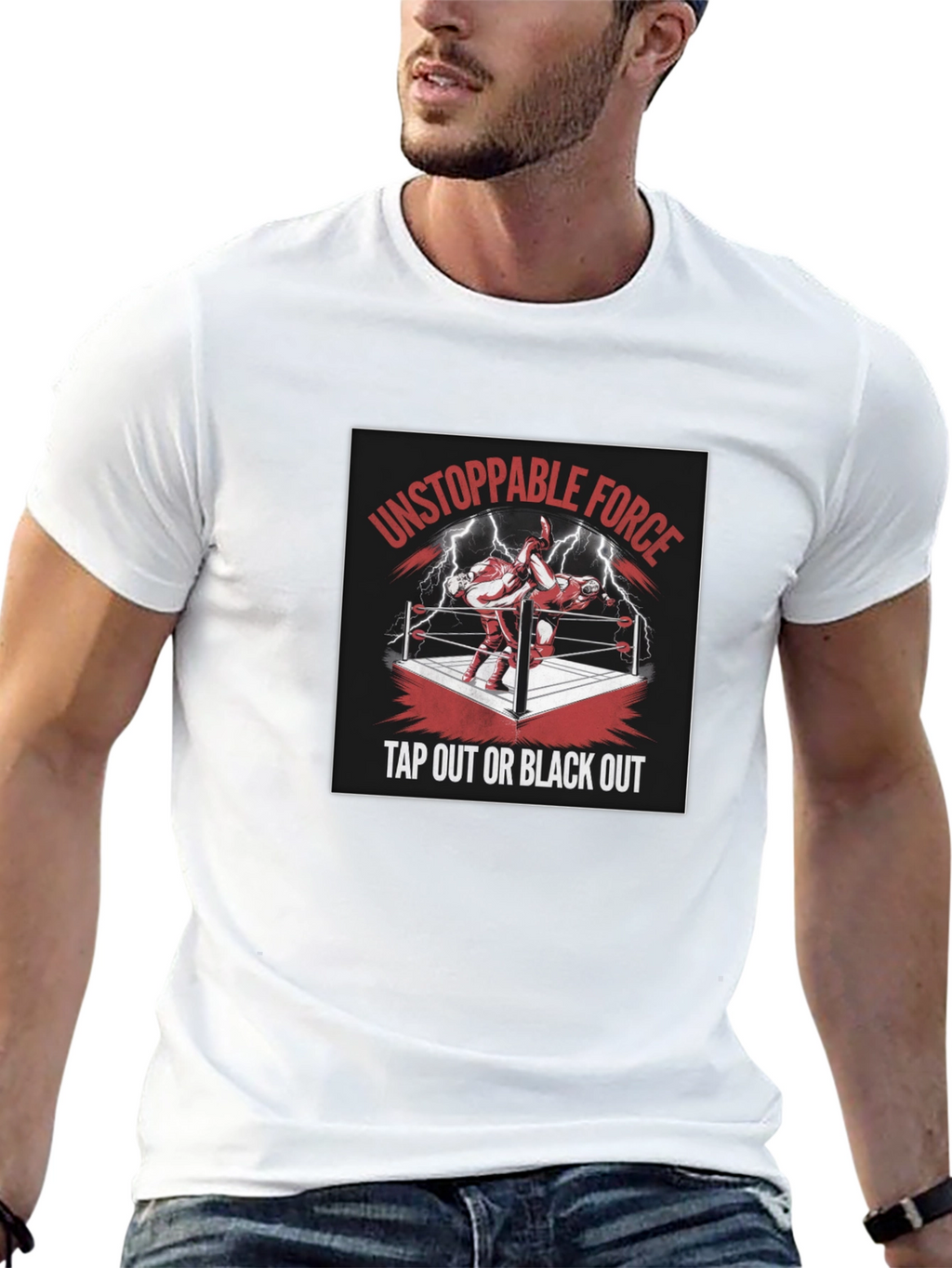 Unstoppable Force Tap Out Black Out T-Shirt