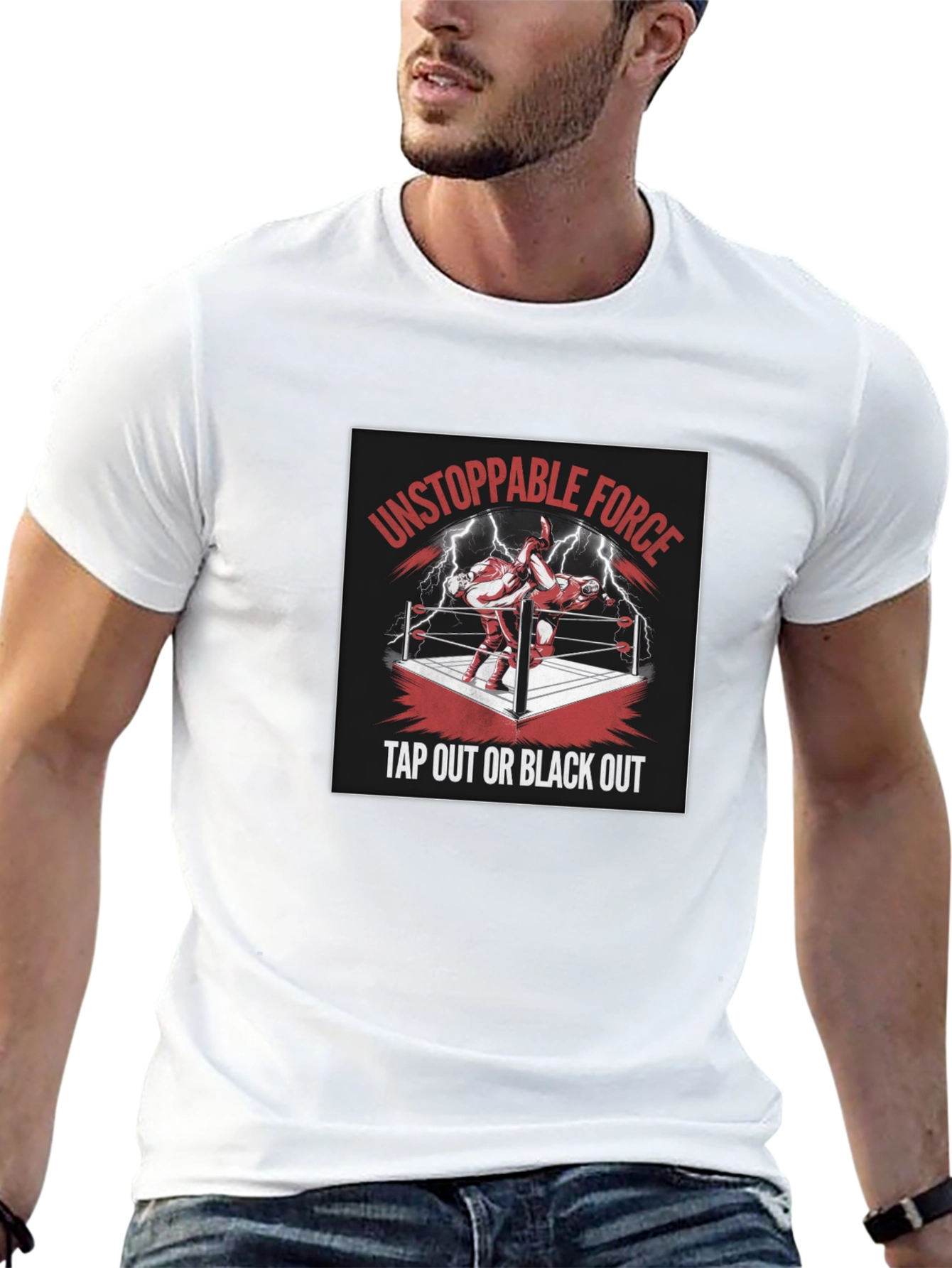 Unstoppable Force Tap Out Black Out T-Shirt