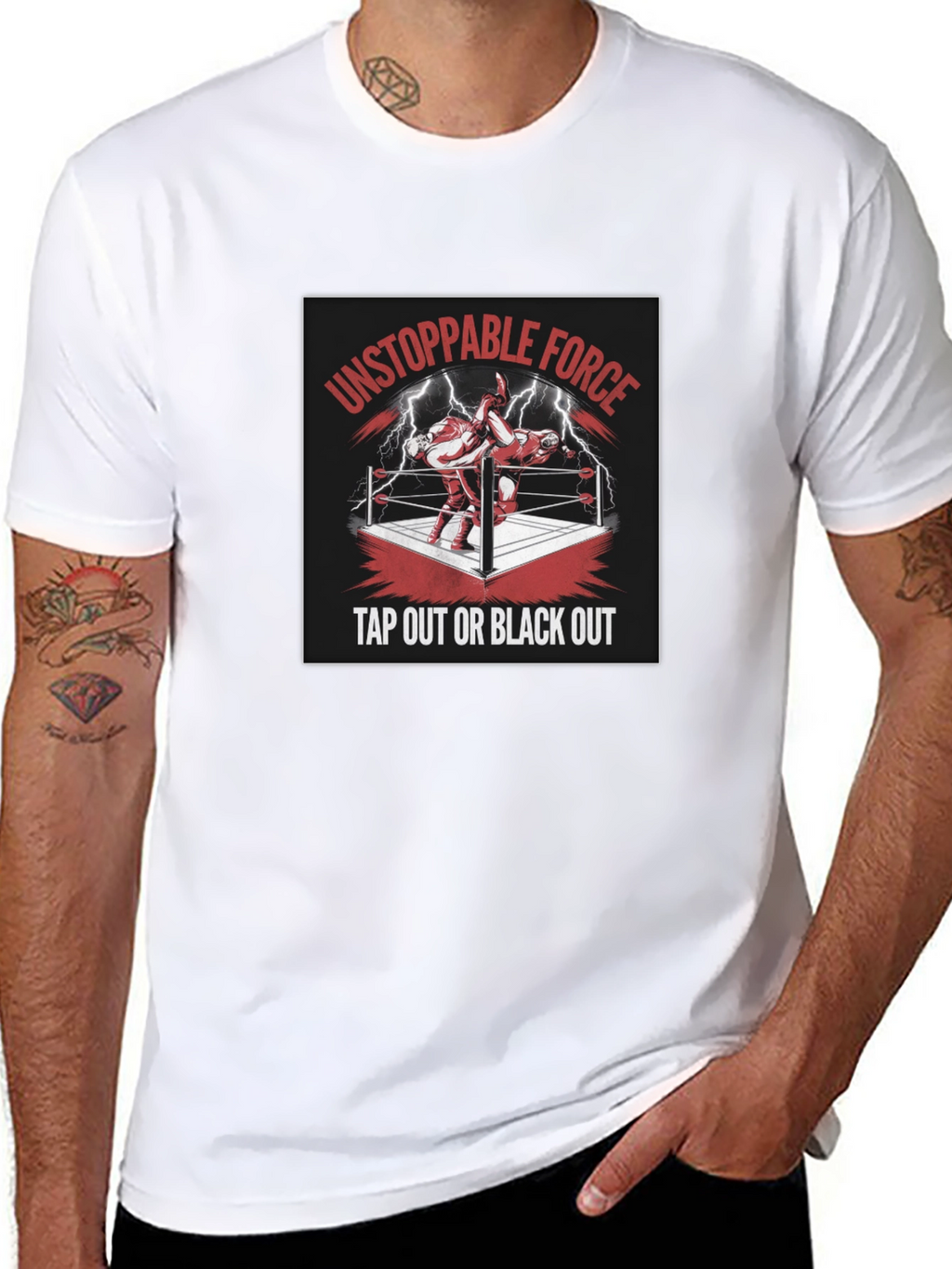 Unstoppable Force Tap Out Black Out T-Shirt