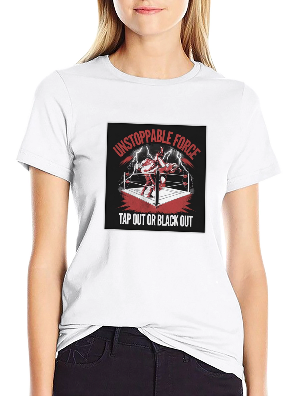Unstoppable Force Tap Out Black Out T-Shirt