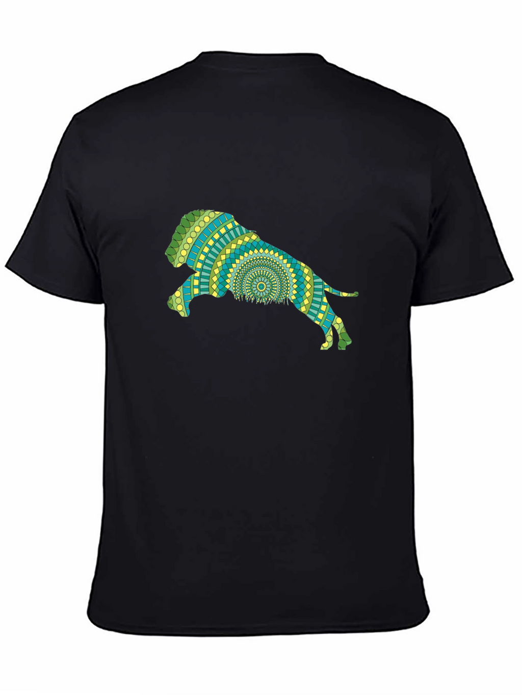 Lion Mandala Black T-Shirt