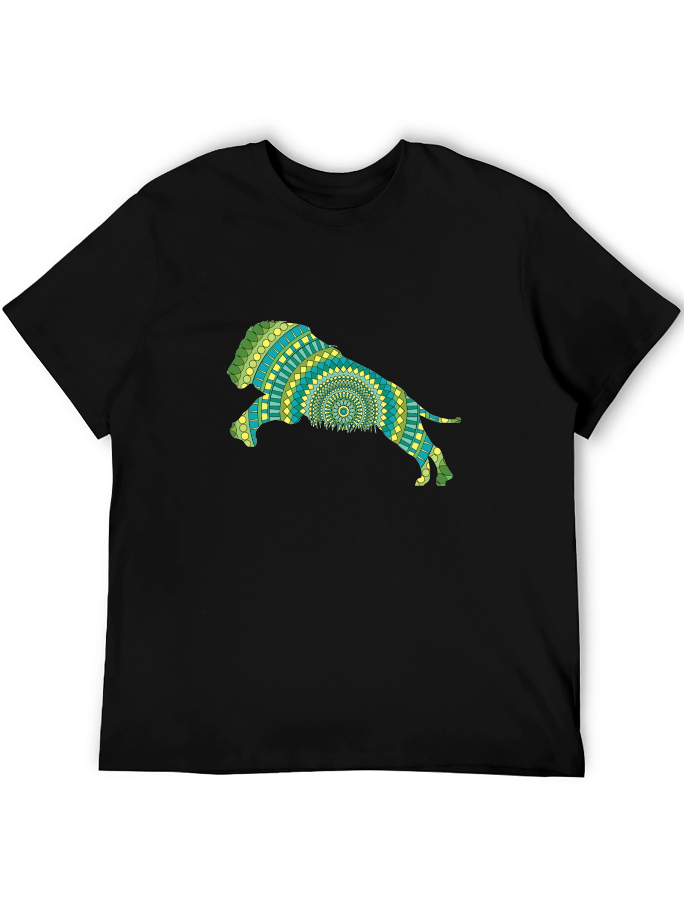 Lion Mandala Black T-Shirt