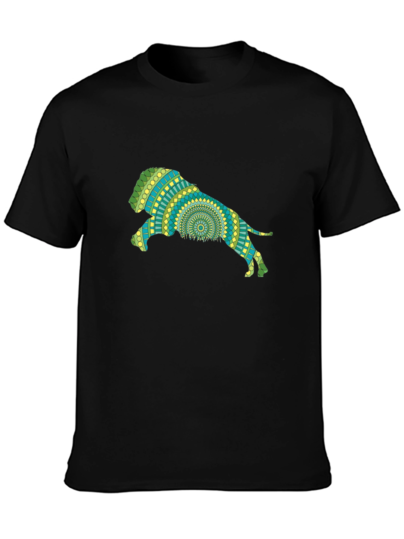 Lion Mandala Black T-Shirt