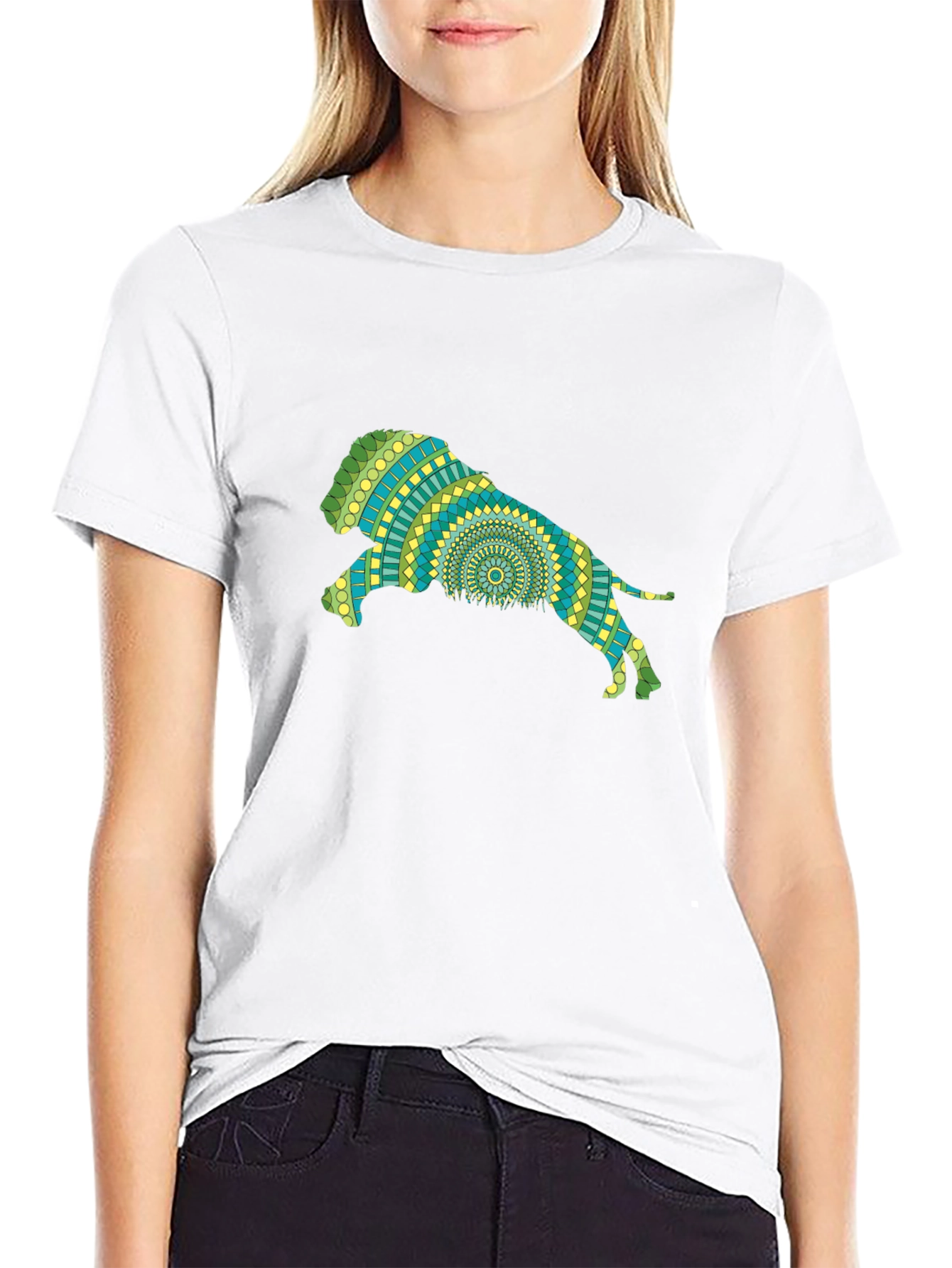 Lion Mandala Black T-Shirt