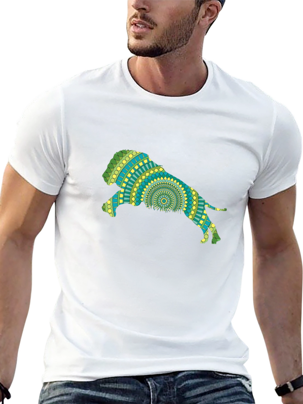 Lion Mandala Black T-Shirt