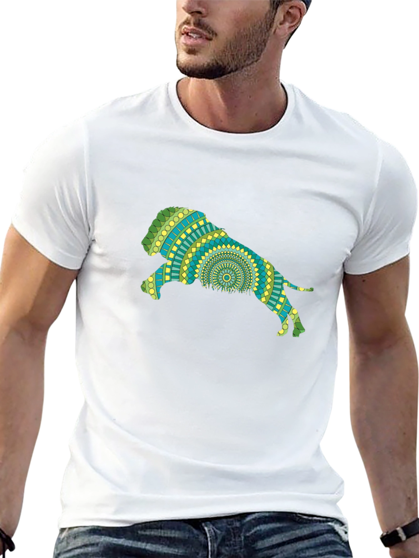 Lion Mandala Black T-Shirt