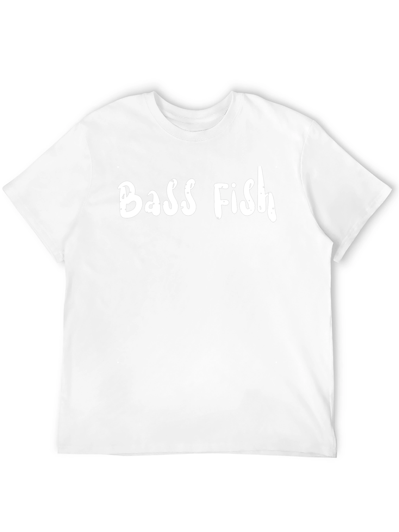 Bass Fish Graphic Print Black T-Shirt