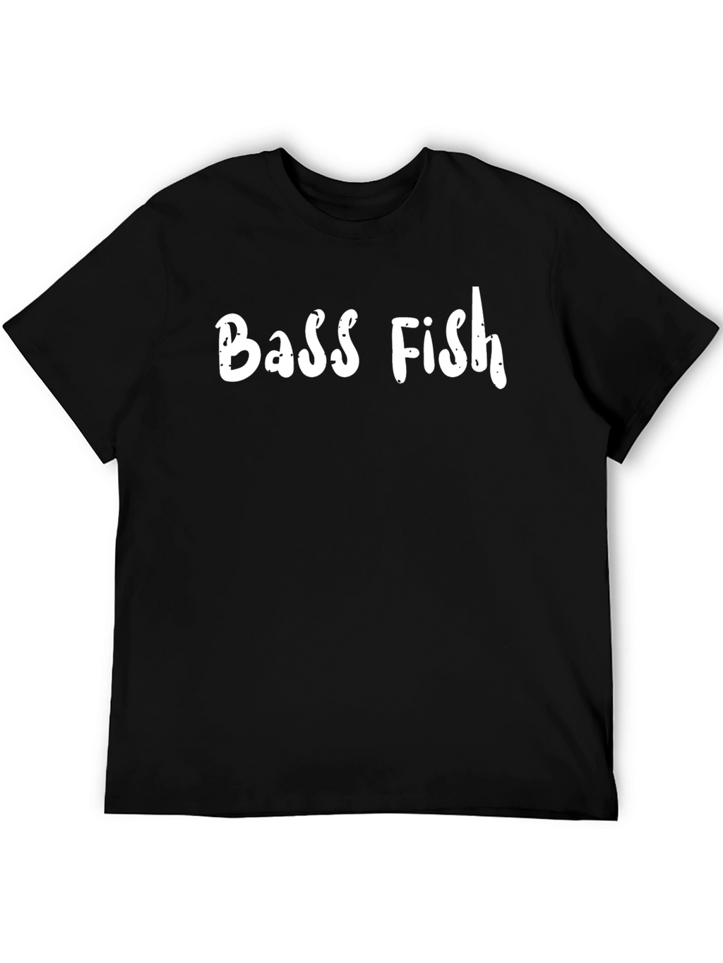 Bass Fish Graphic Print Black T-Shirt
