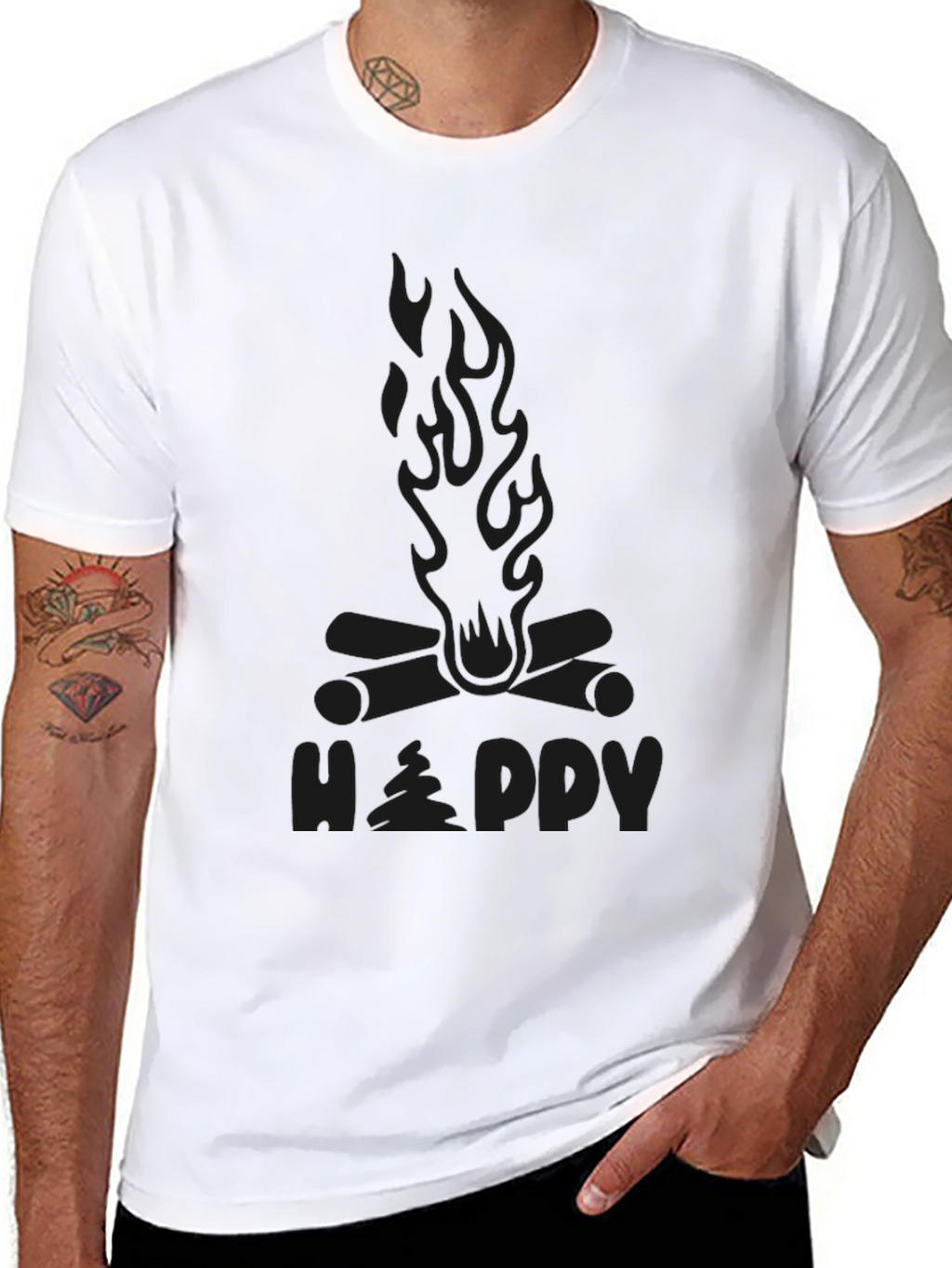 Happy Camper Campfire Graphic T-Shirt