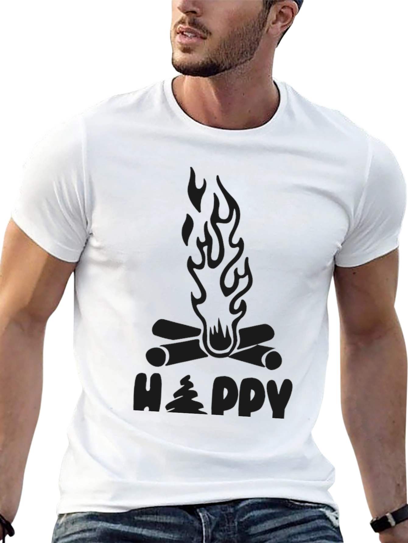 Happy Camper Campfire Graphic T-Shirt
