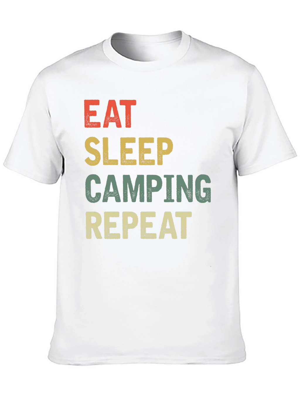 Eat Sleep Camping Repeat Black Graphic Tee