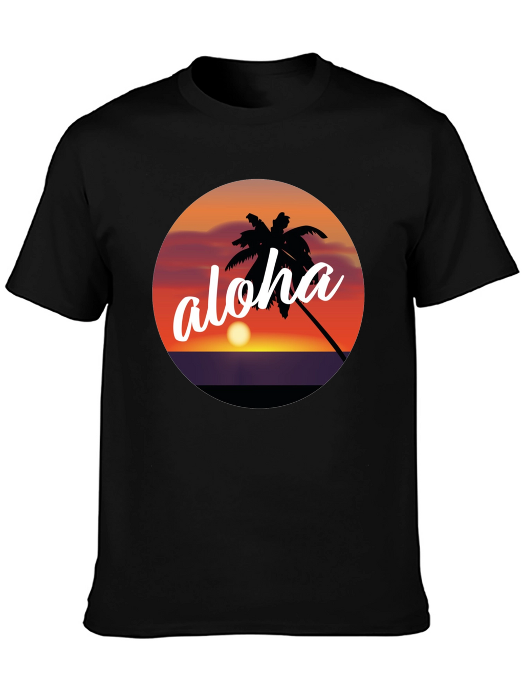 Aloha Palm Tree Sunset Graphic T-Shirt