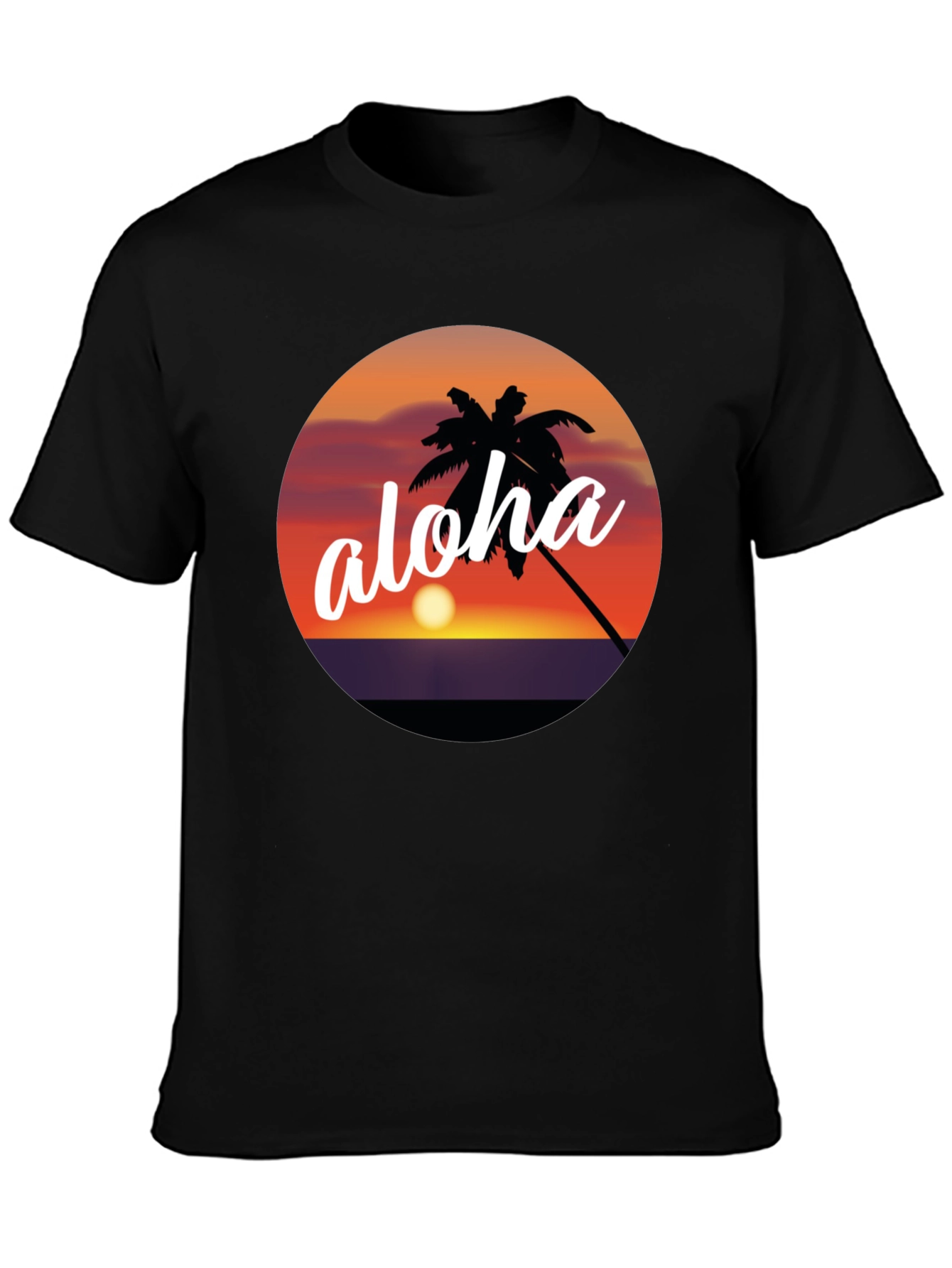 Aloha Palm Tree Sunset Graphic T-Shirt