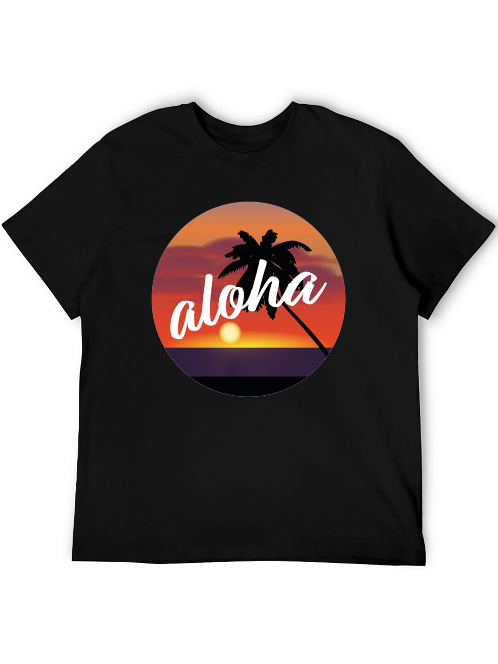 Aloha Palm Tree Sunset Graphic T-Shirt