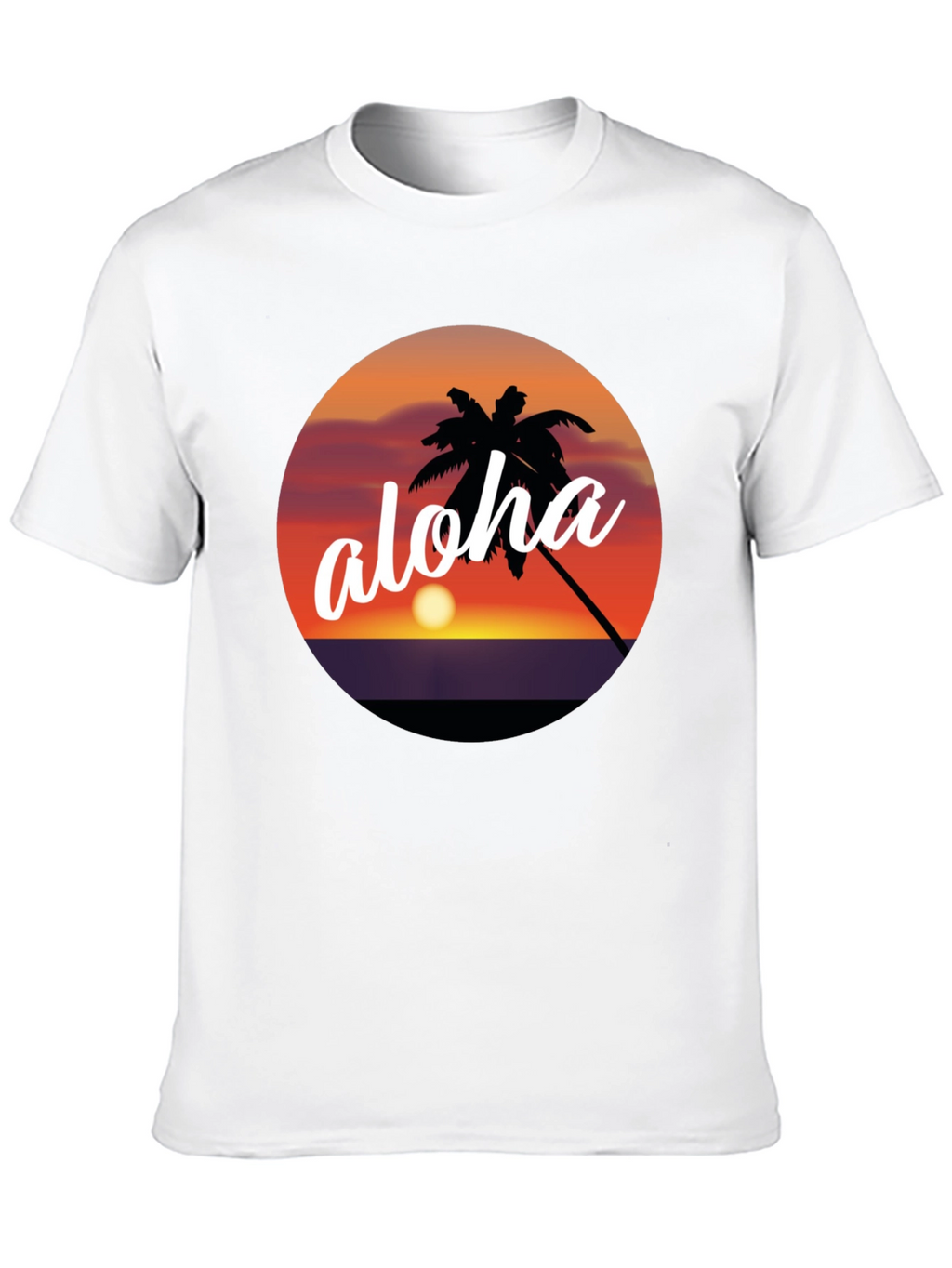Aloha Palm Tree Sunset Graphic T-Shirt