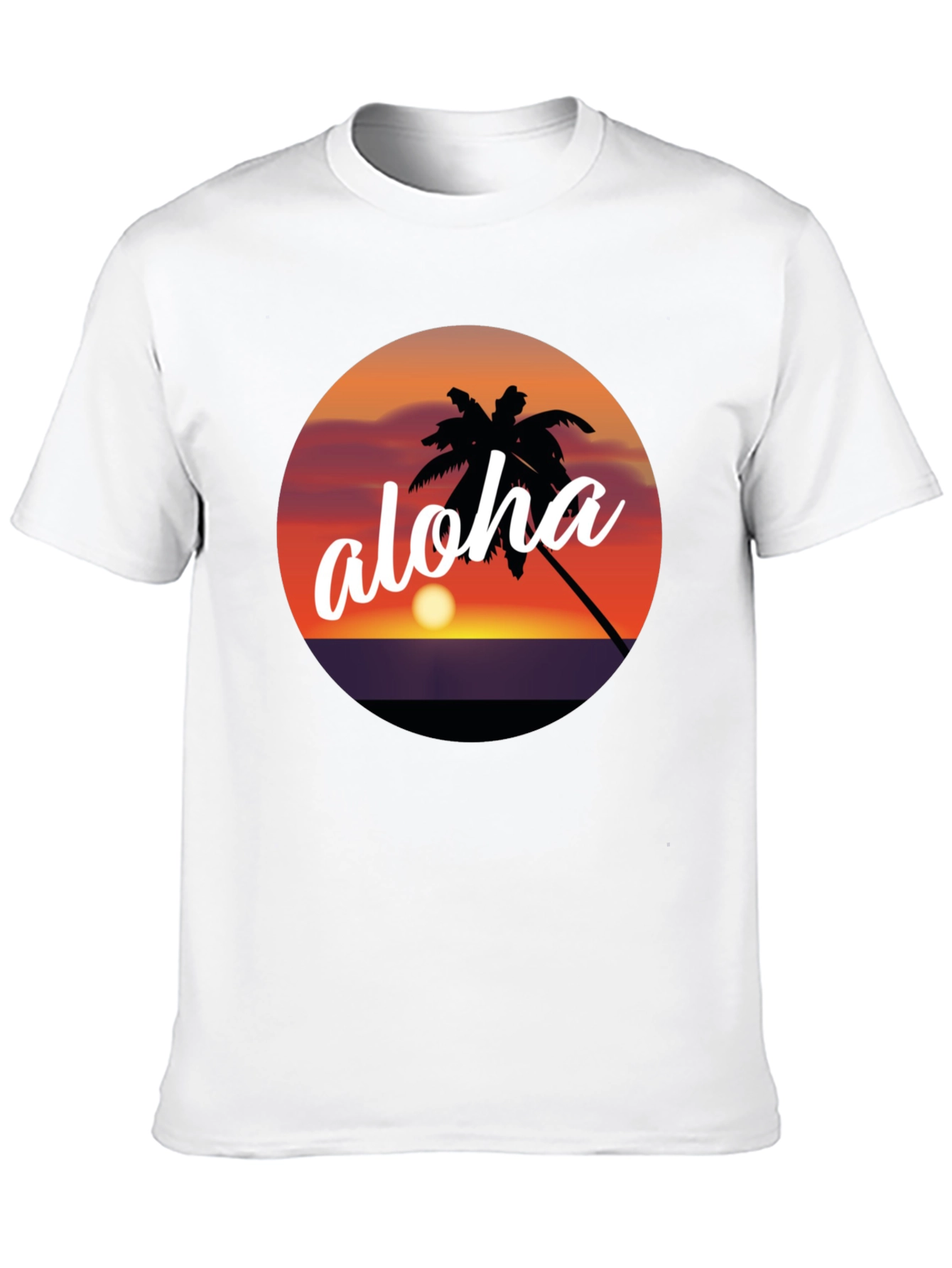 Aloha Palm Tree Sunset Graphic T-Shirt