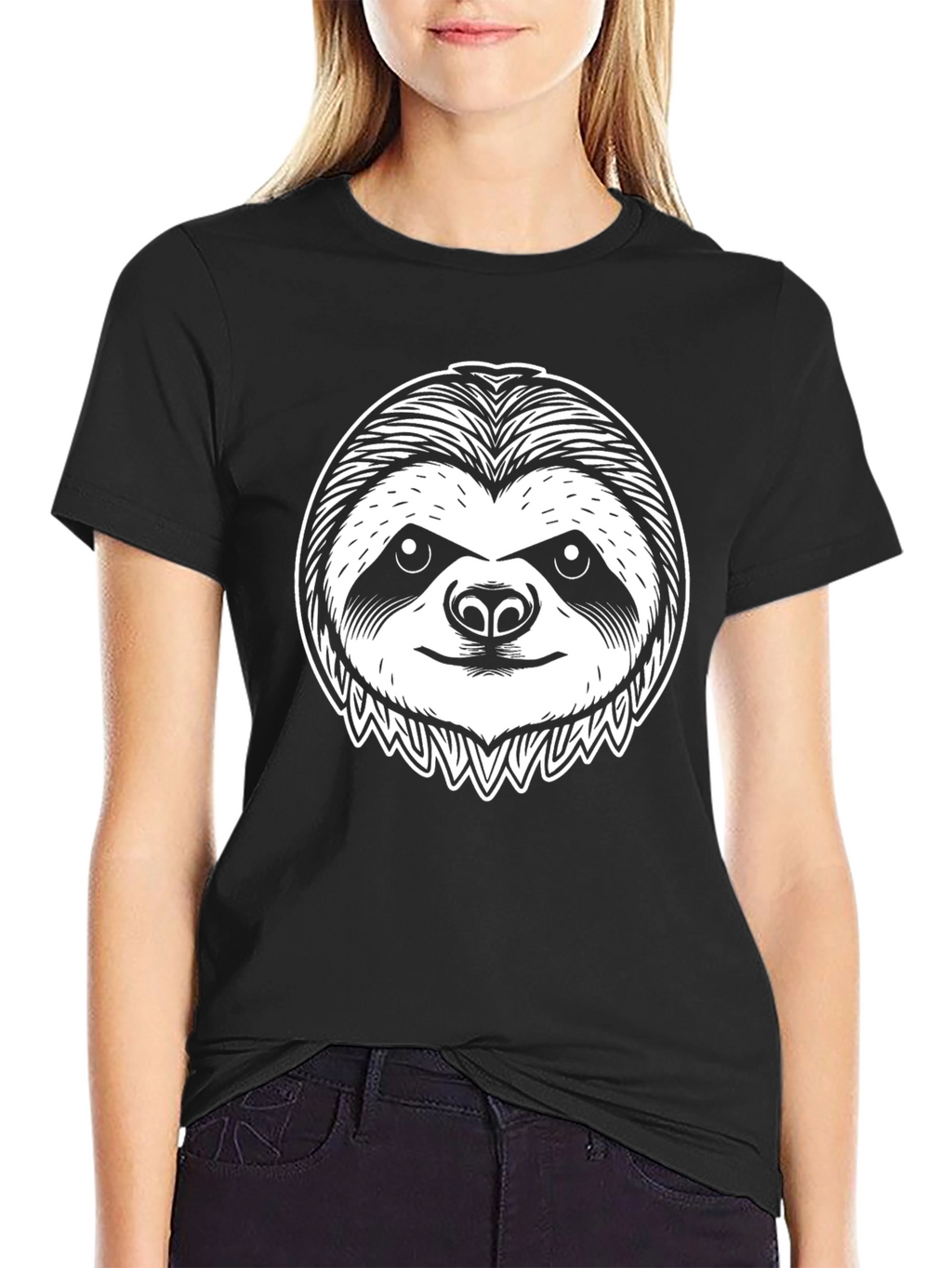 Sloth Graphic Tee - Unisex Black T-Shirt