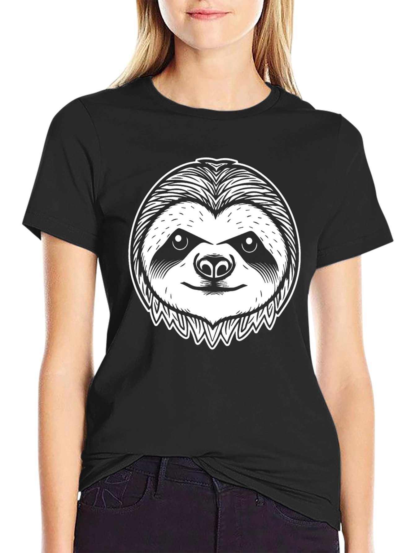 Sloth Graphic Tee - Unisex Black T-Shirt