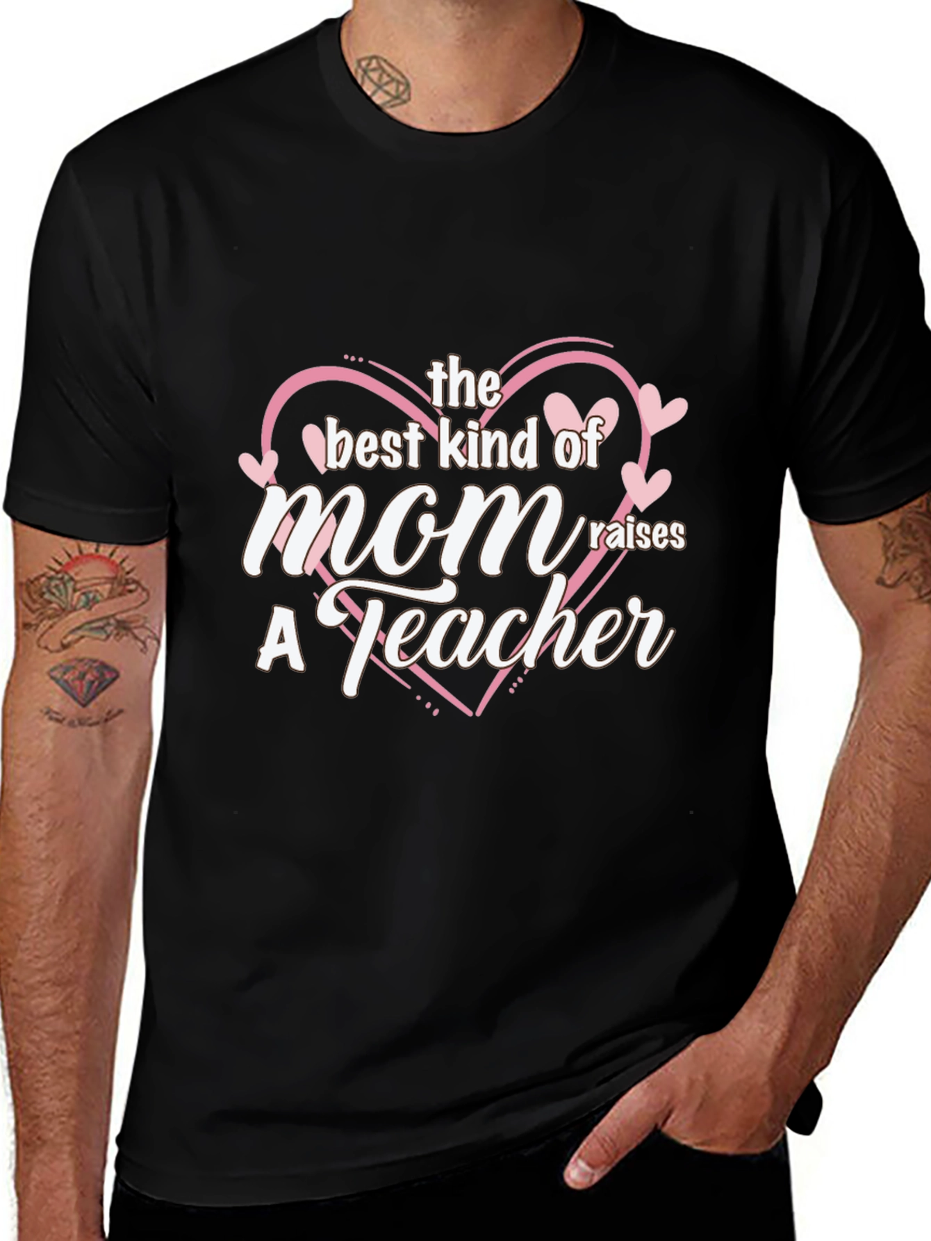 Best Mom Raises a Teacher Black T-Shirt