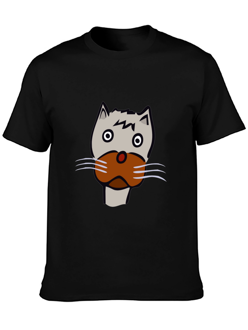 Cat Face Graphic Tee - Unisex Black T-Shirt