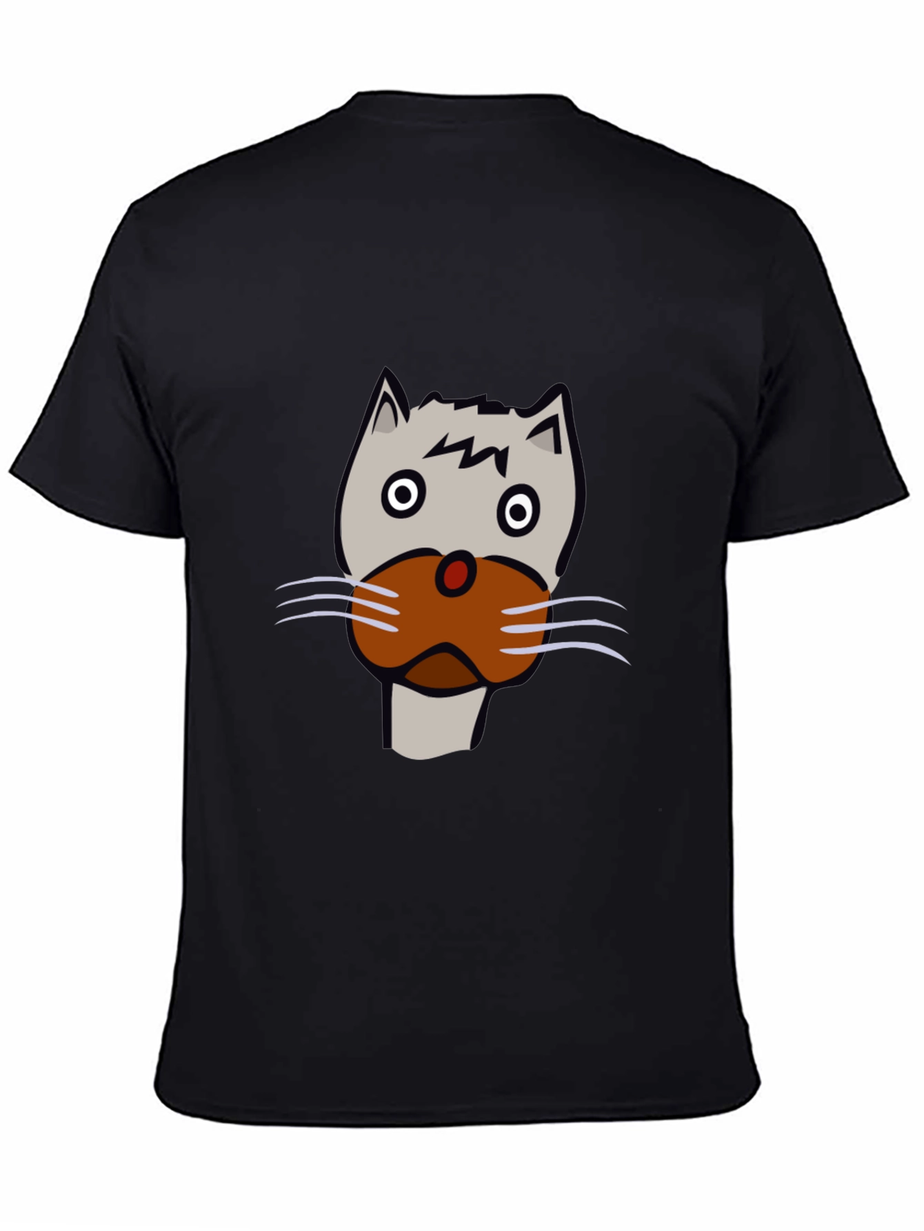 Cat Face Graphic Tee - Unisex Black T-Shirt