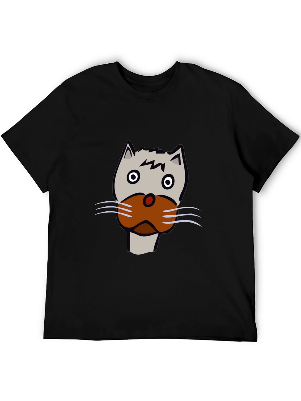 Cat Face Graphic Tee - Unisex Black T-Shirt