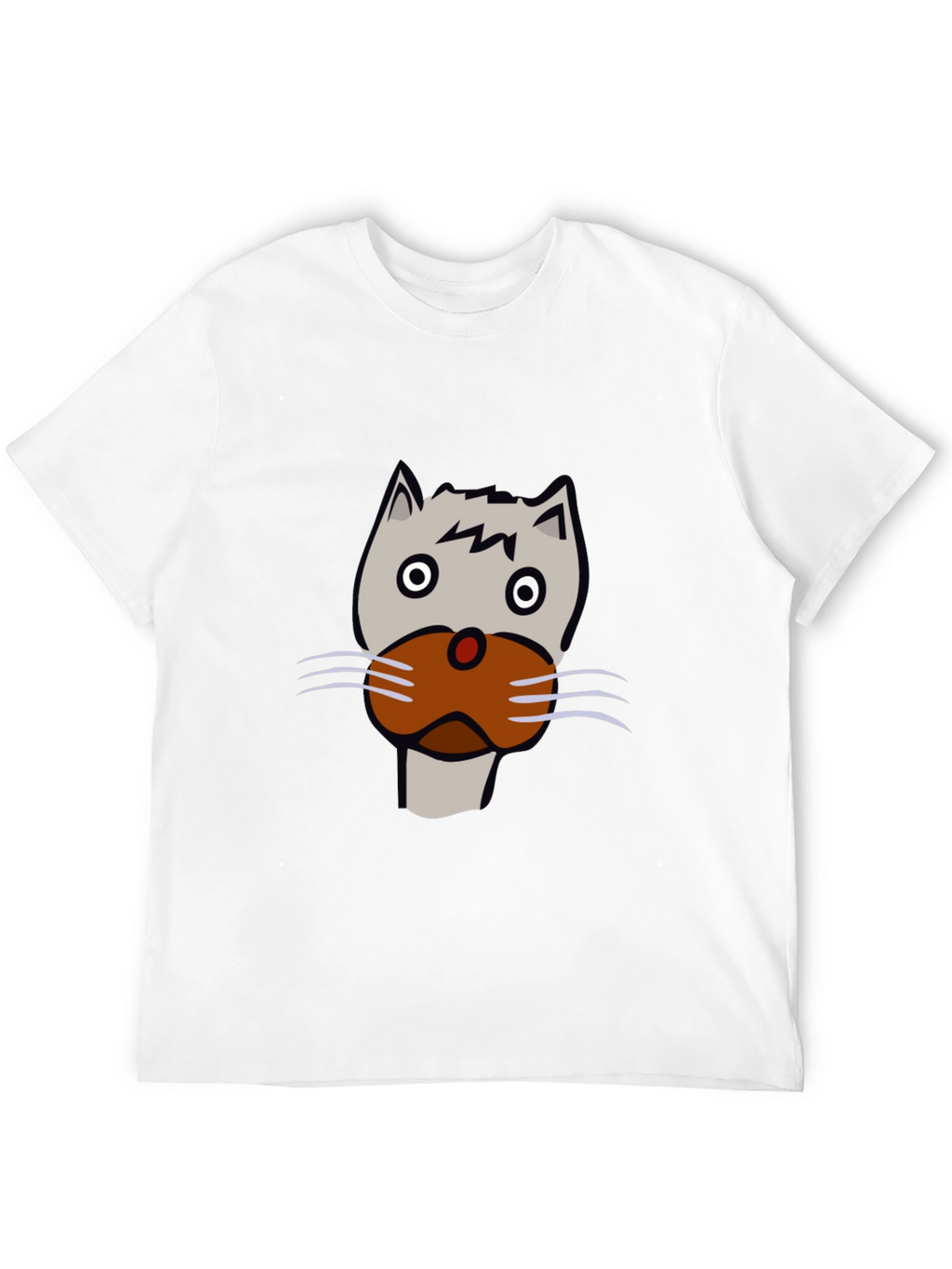 Cat Face Graphic Tee - Unisex Black T-Shirt