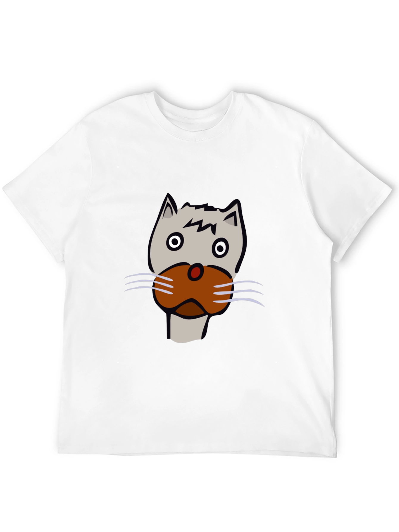 Cat Face Graphic Tee - Unisex Black T-Shirt