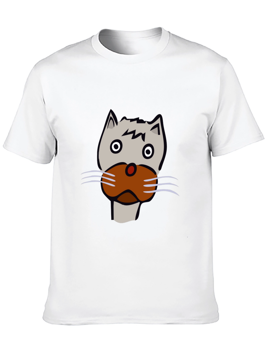 Cat Face Graphic Tee - Unisex Black T-Shirt