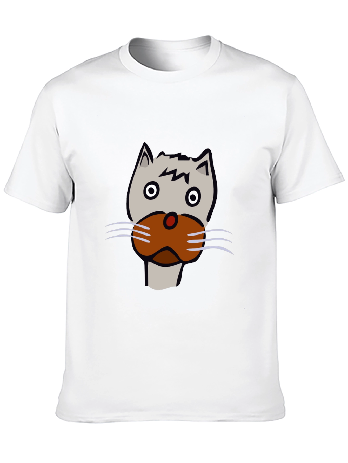 Cat Face Graphic Tee - Unisex Black T-Shirt