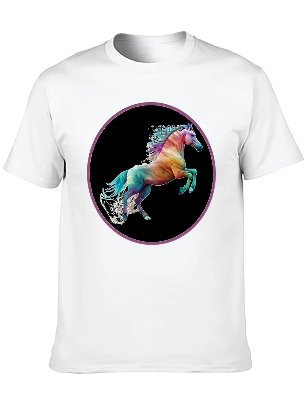 Rainbow Horse Graphic Tee - Mens Black T-Shirt