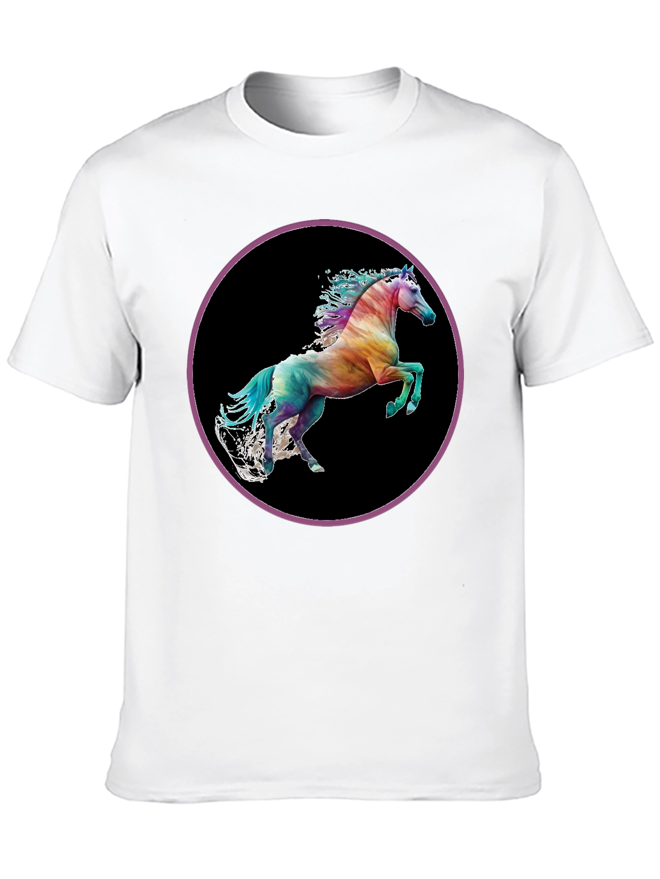 Rainbow Horse Graphic Tee - Mens Black T-Shirt