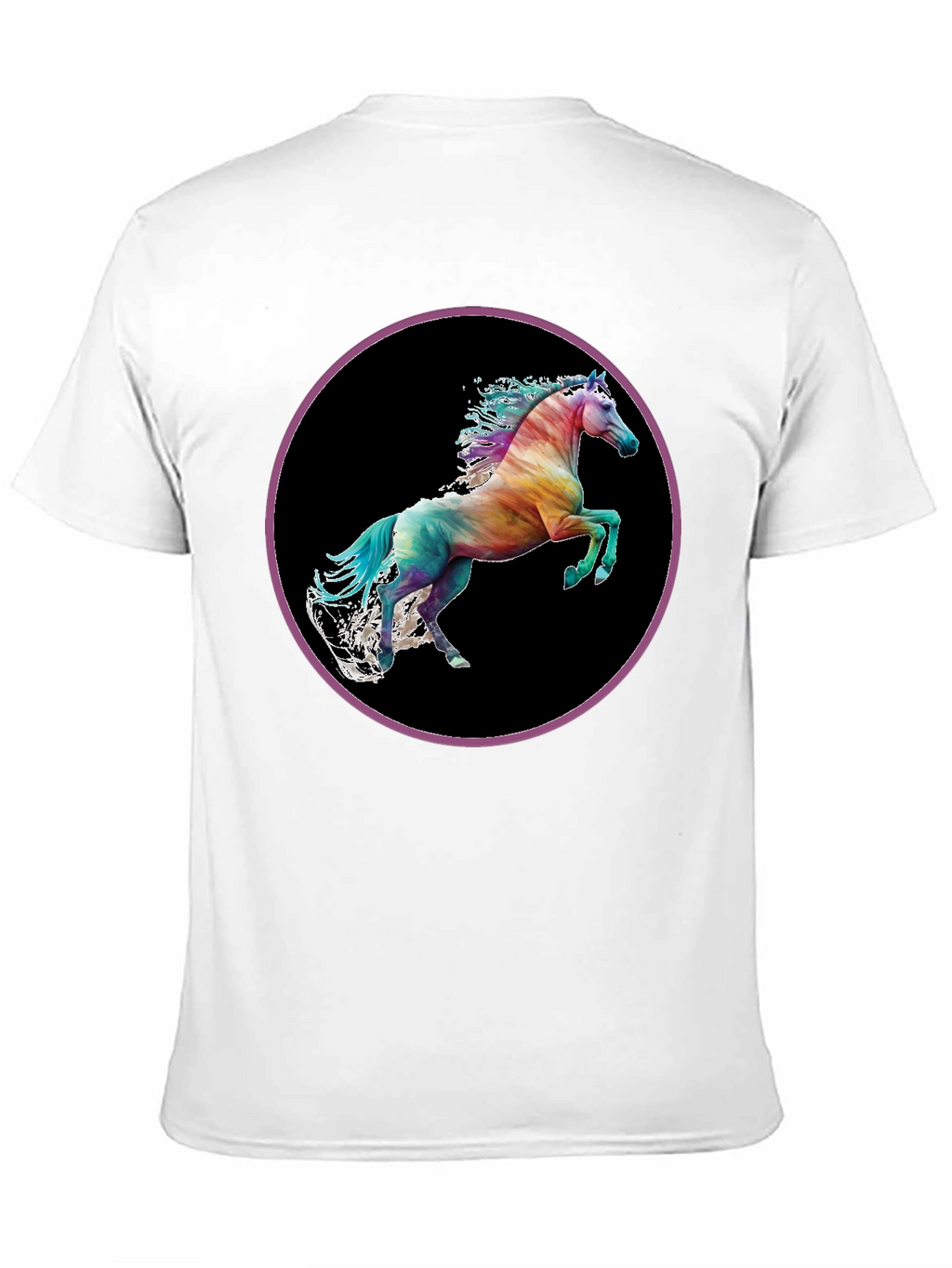 Rainbow Horse Graphic Tee - Mens Black T-Shirt