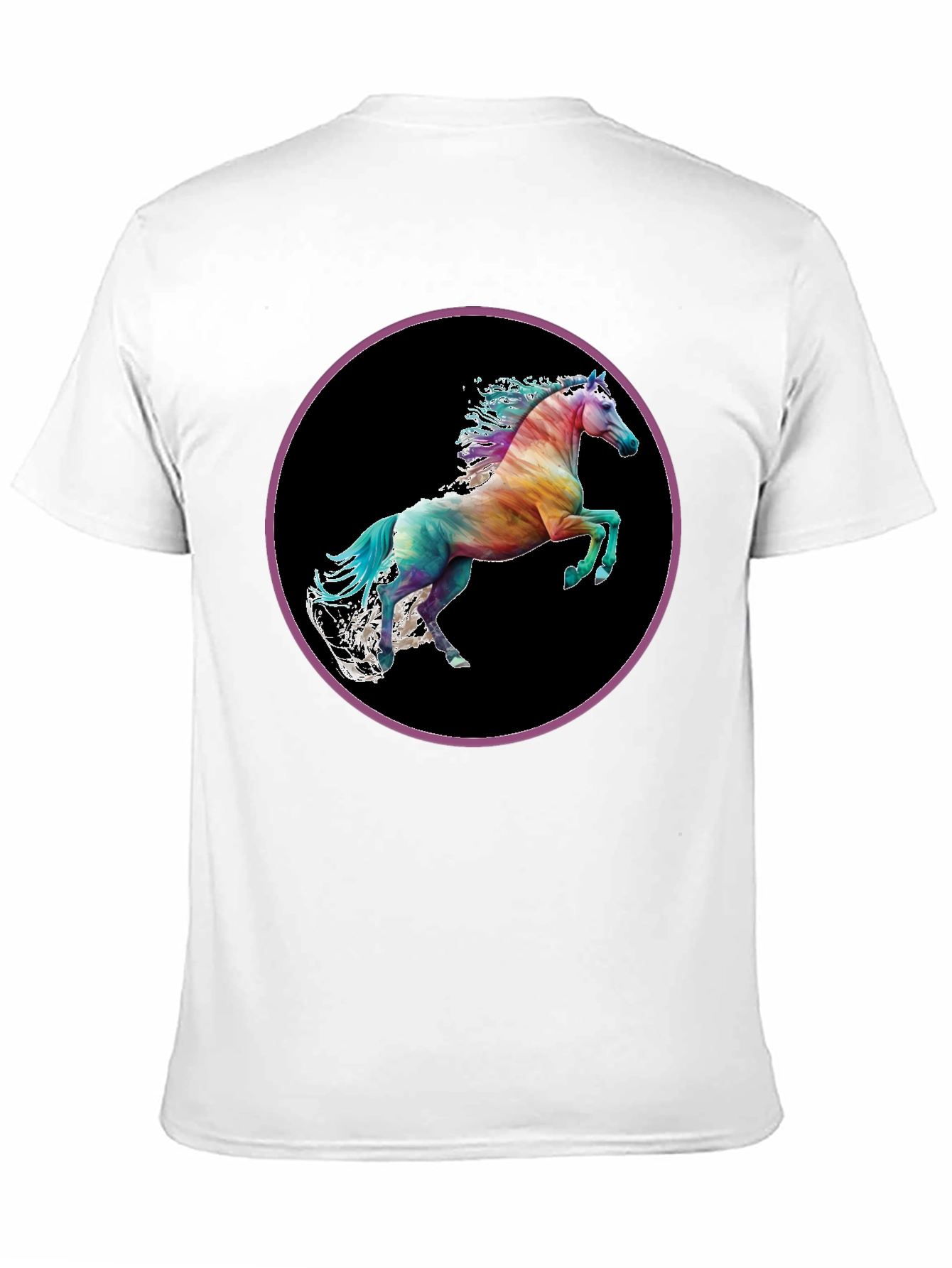 Rainbow Horse Graphic Tee - Mens Black T-Shirt