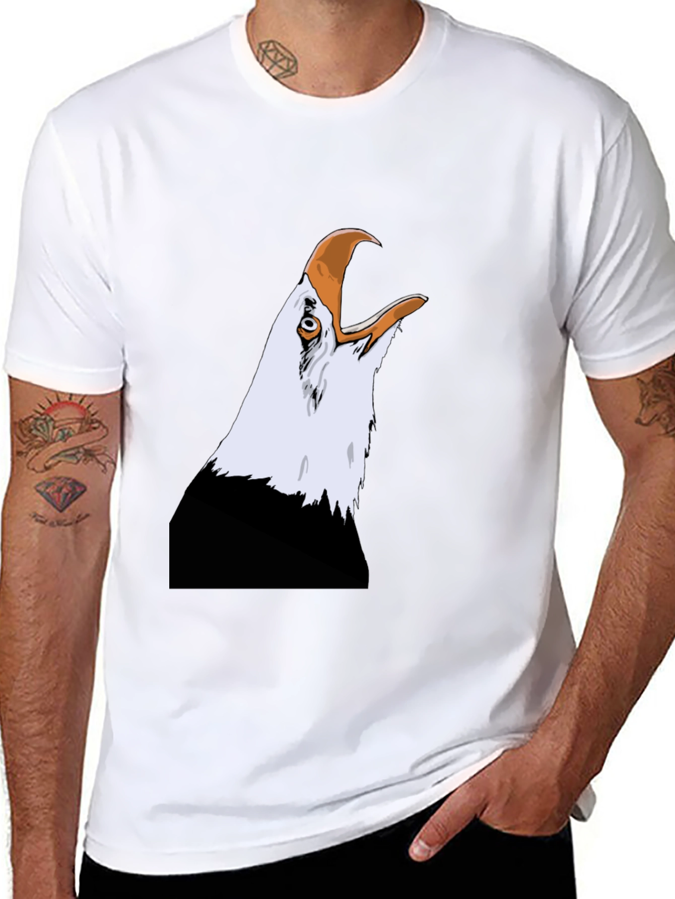 Bald Eagle Graphic Tee - Patriotic Black T-Shirt