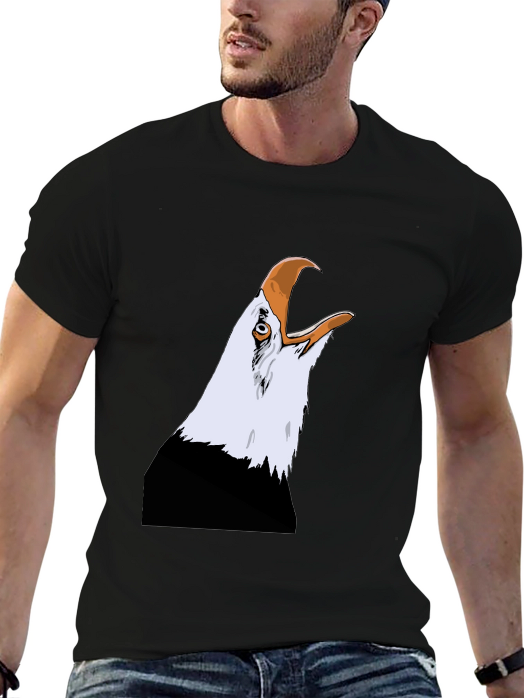 Bald Eagle Graphic Tee - Patriotic Black T-Shirt
