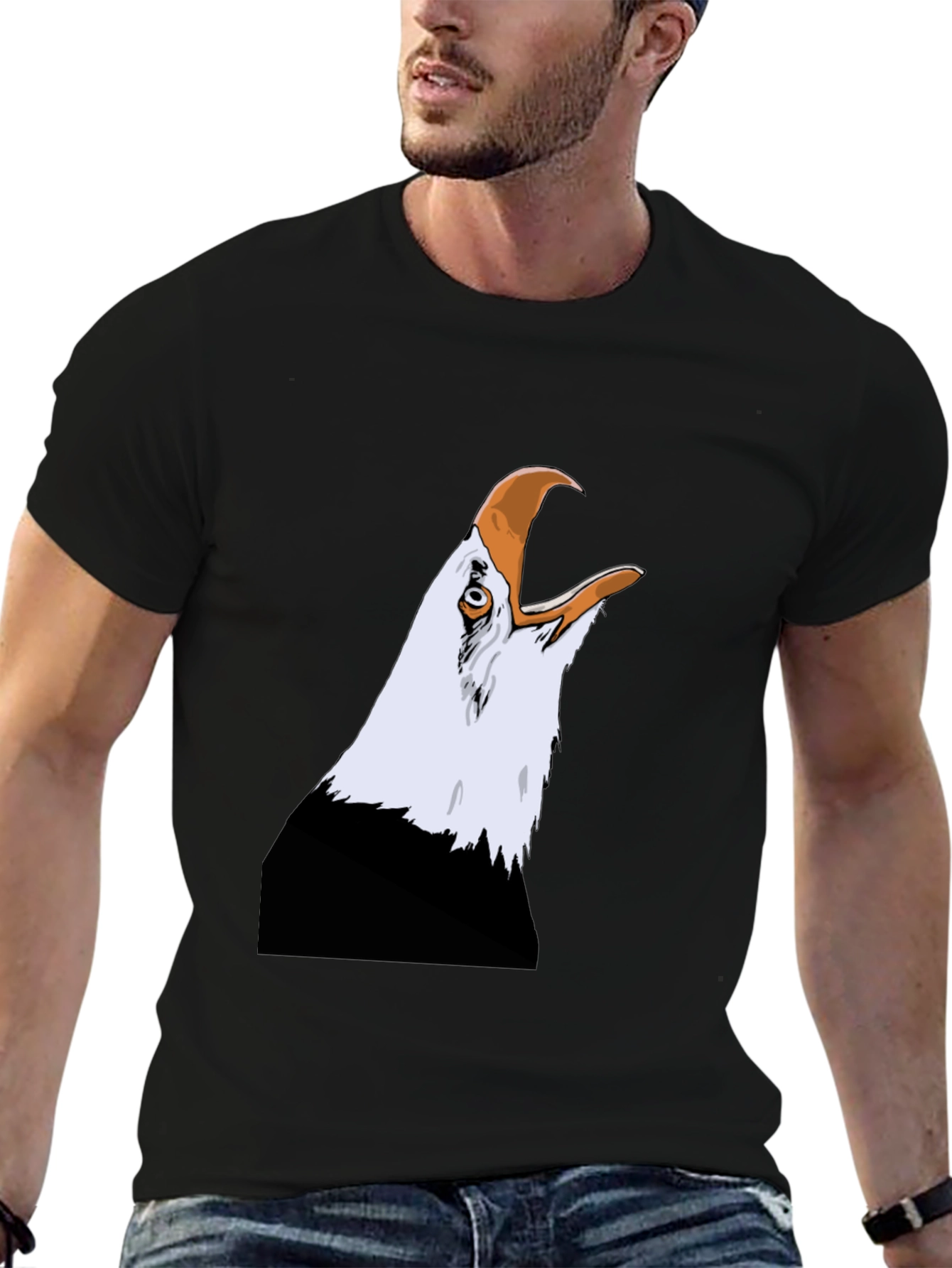 Bald Eagle Graphic Tee - Patriotic Black T-Shirt